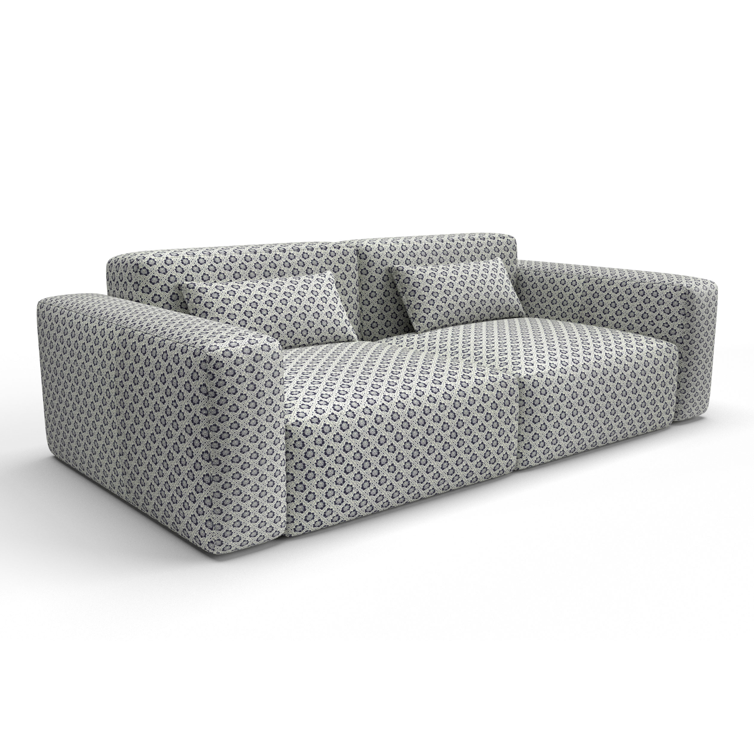 Sofa tapizado gaston y daniela tela espinela antracita decoracion diseño floral lorenzo castillo casa
