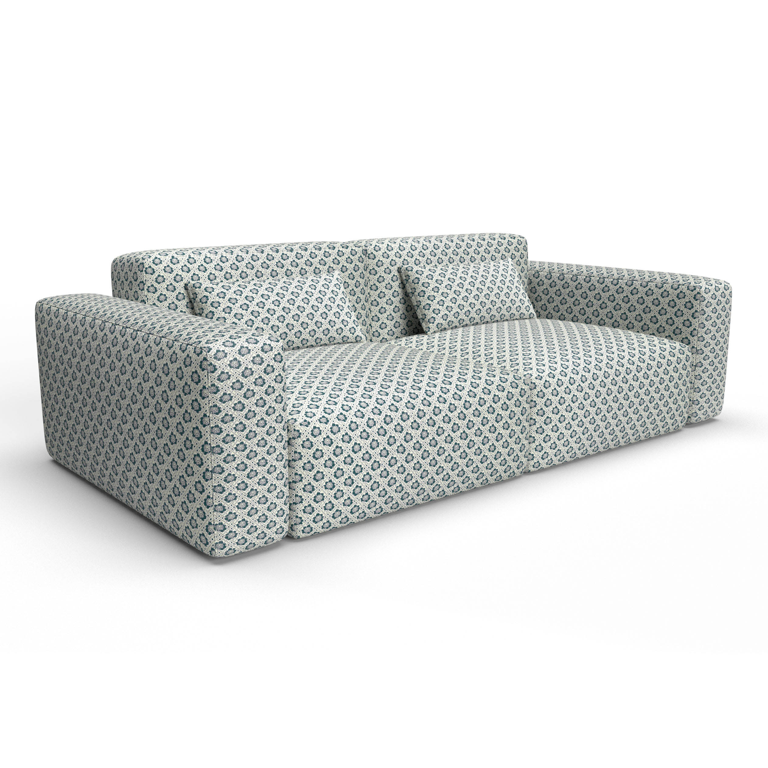 Sofa tapizado gaston y daniela tela espinela verde decoracion diseño floral lorenzo castillo casa
