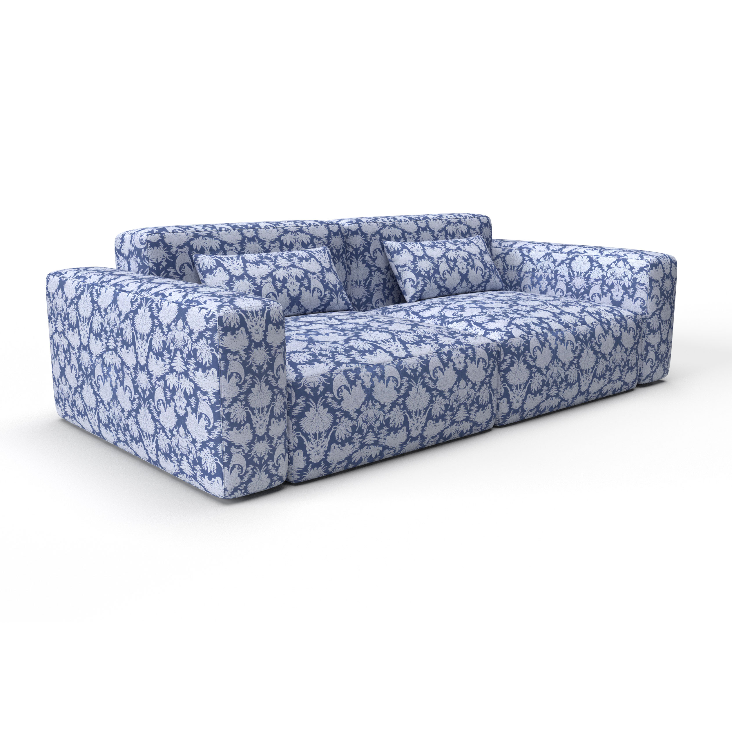 Sofa tapizado gaston y daniela tela guangxu azul decoracion diseño oriental lorenzo castillo casa
