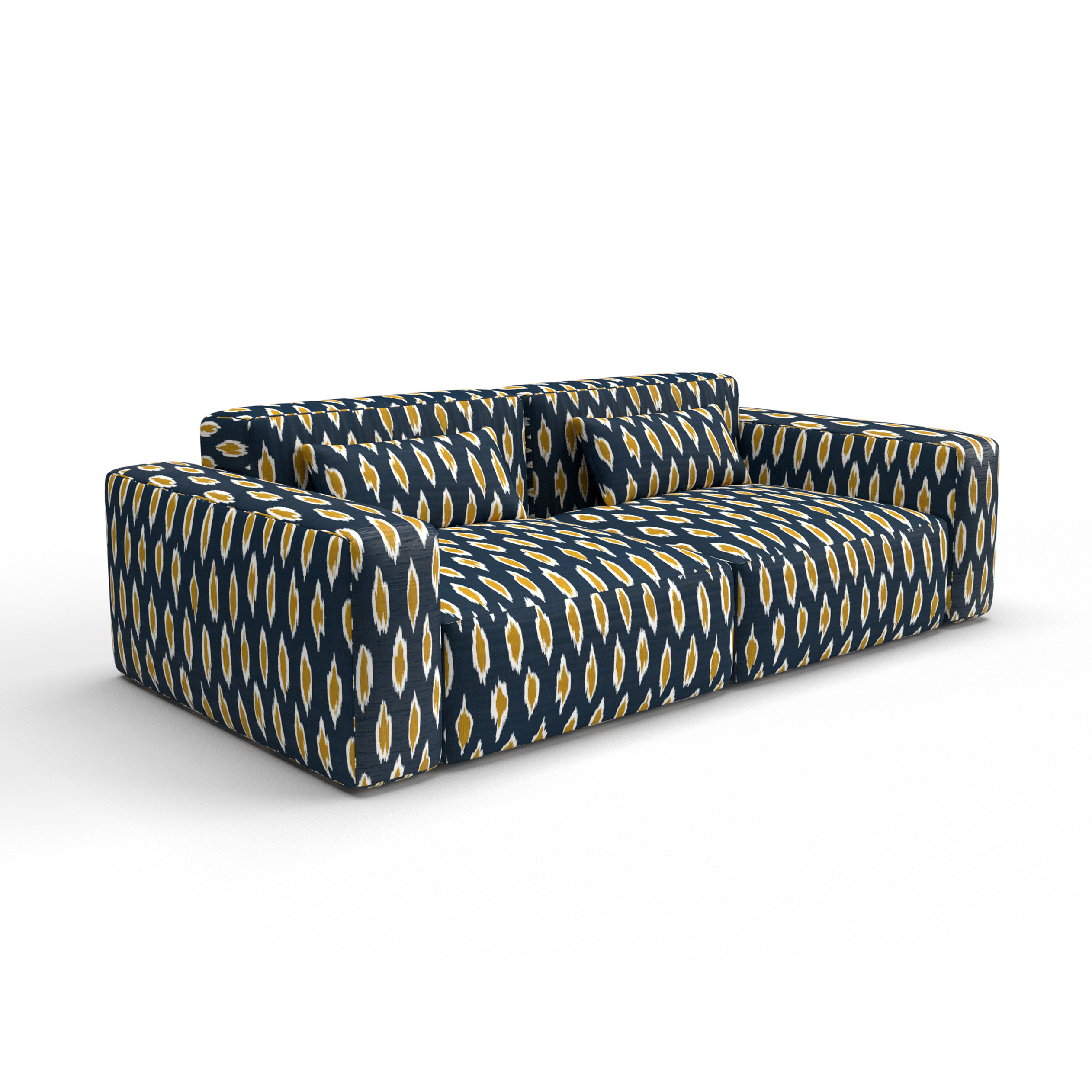 Sofa tapizado gaston y daniela tela hali navy decoracion diseño etnico casa