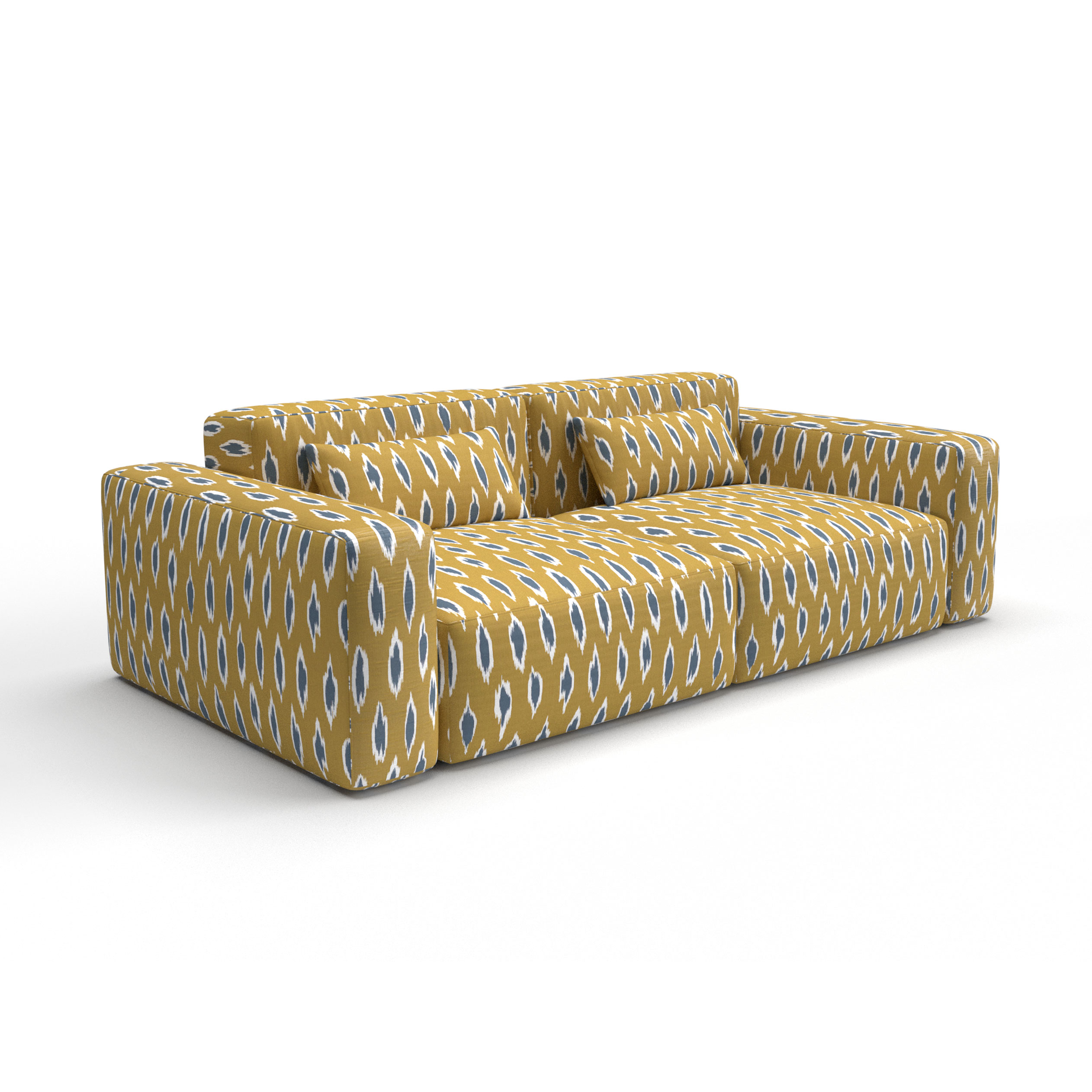 Sofa tapizado gaston y daniela tela hali ocre decoracion diseño etnico casa