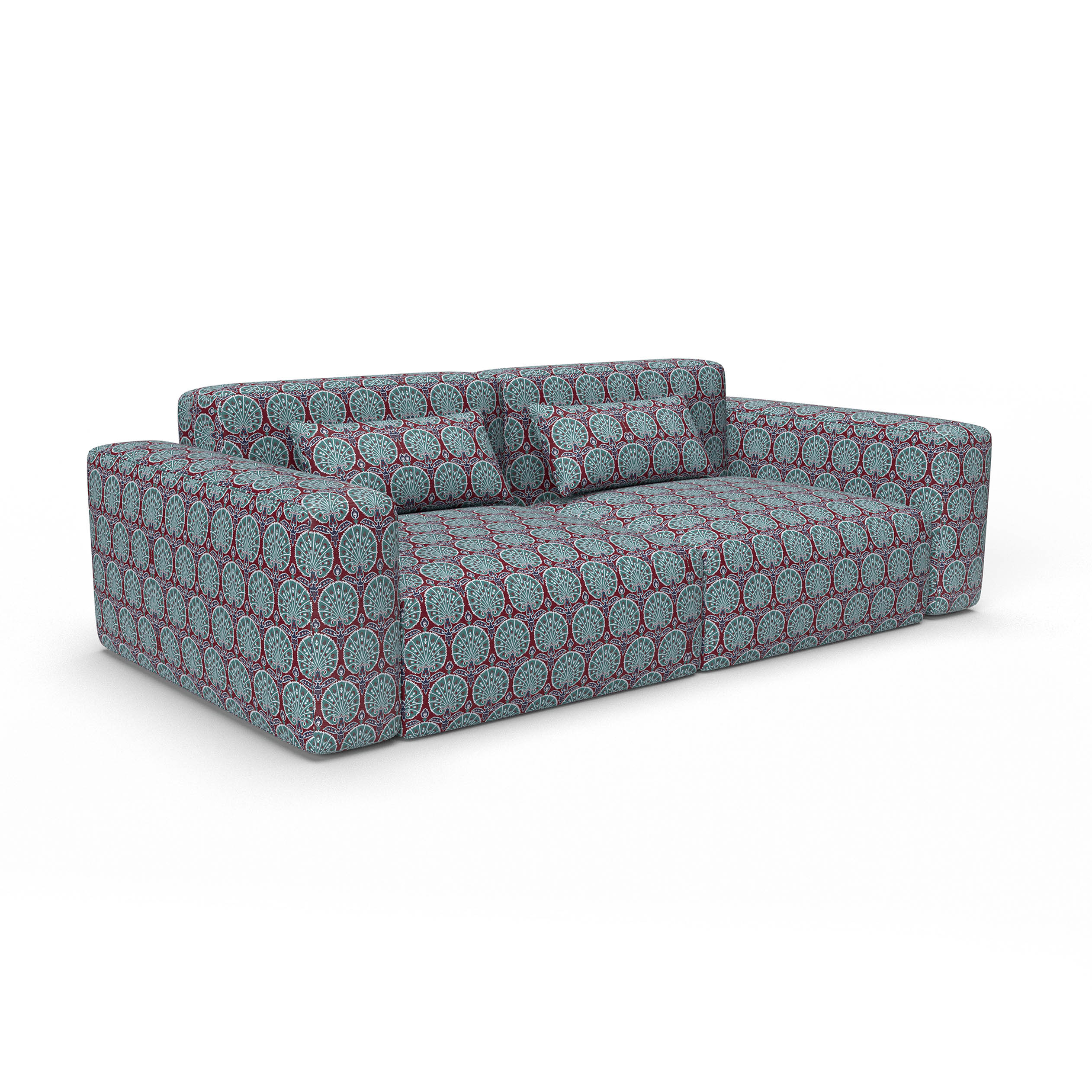 Sofa hesperia burdeos gaston y daniela telas oriental tapizado decoracion casa