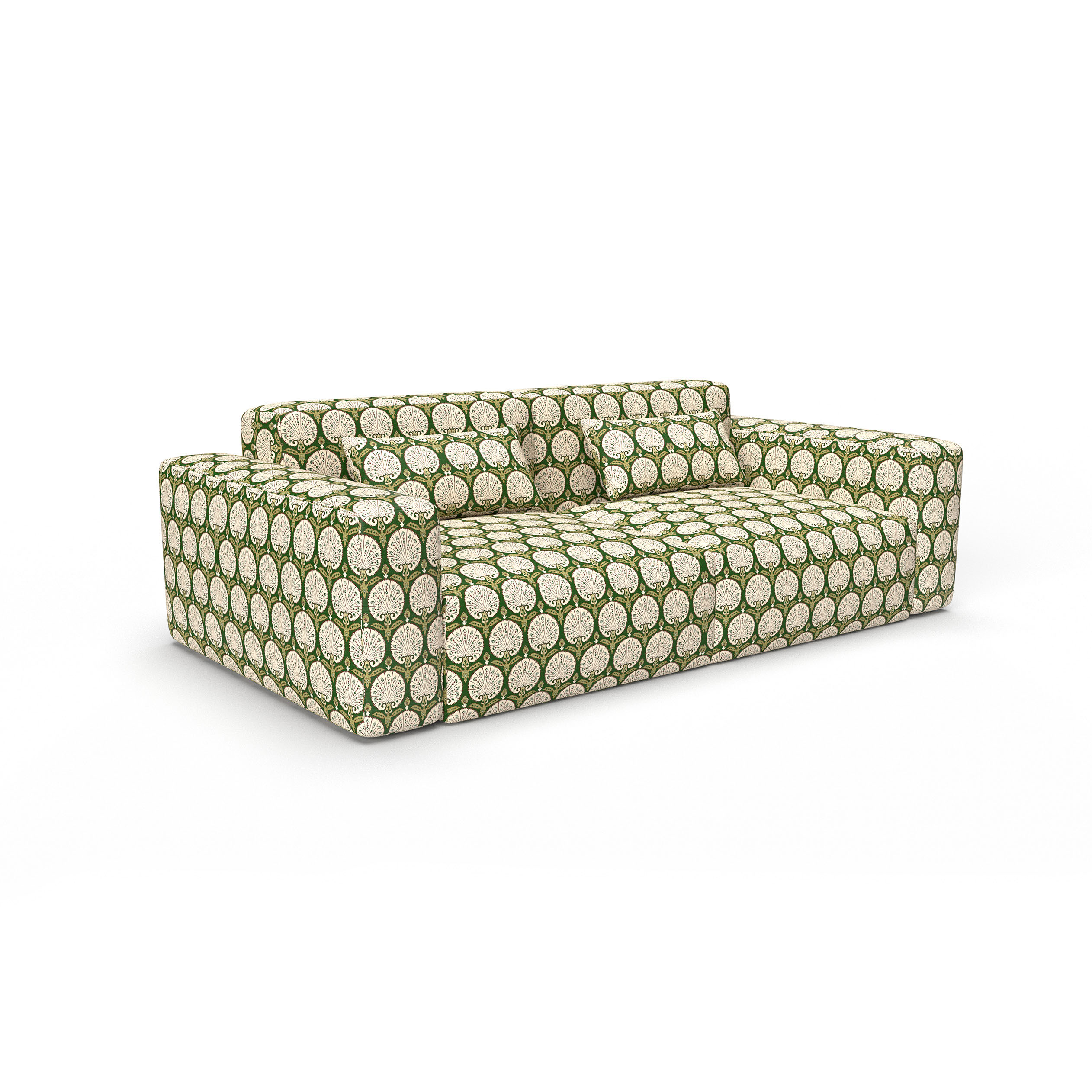 Sofa hesperia verde hoja gaston y daniela telas oriental tapizado decoracion casa