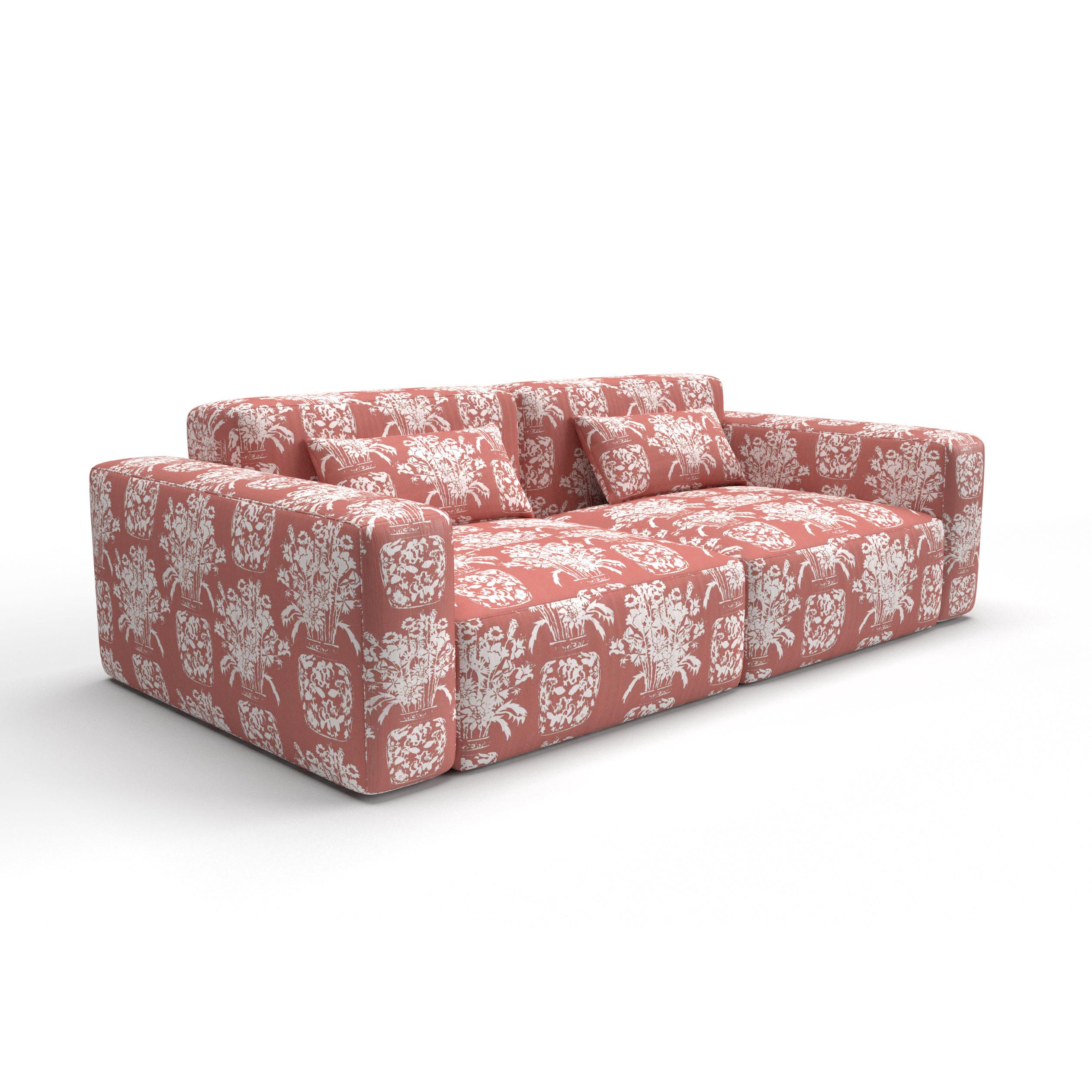 Sofa tapizado gaston y daniela tela hora espejo teja decoracion diseño botanico lorenzo castillo casa