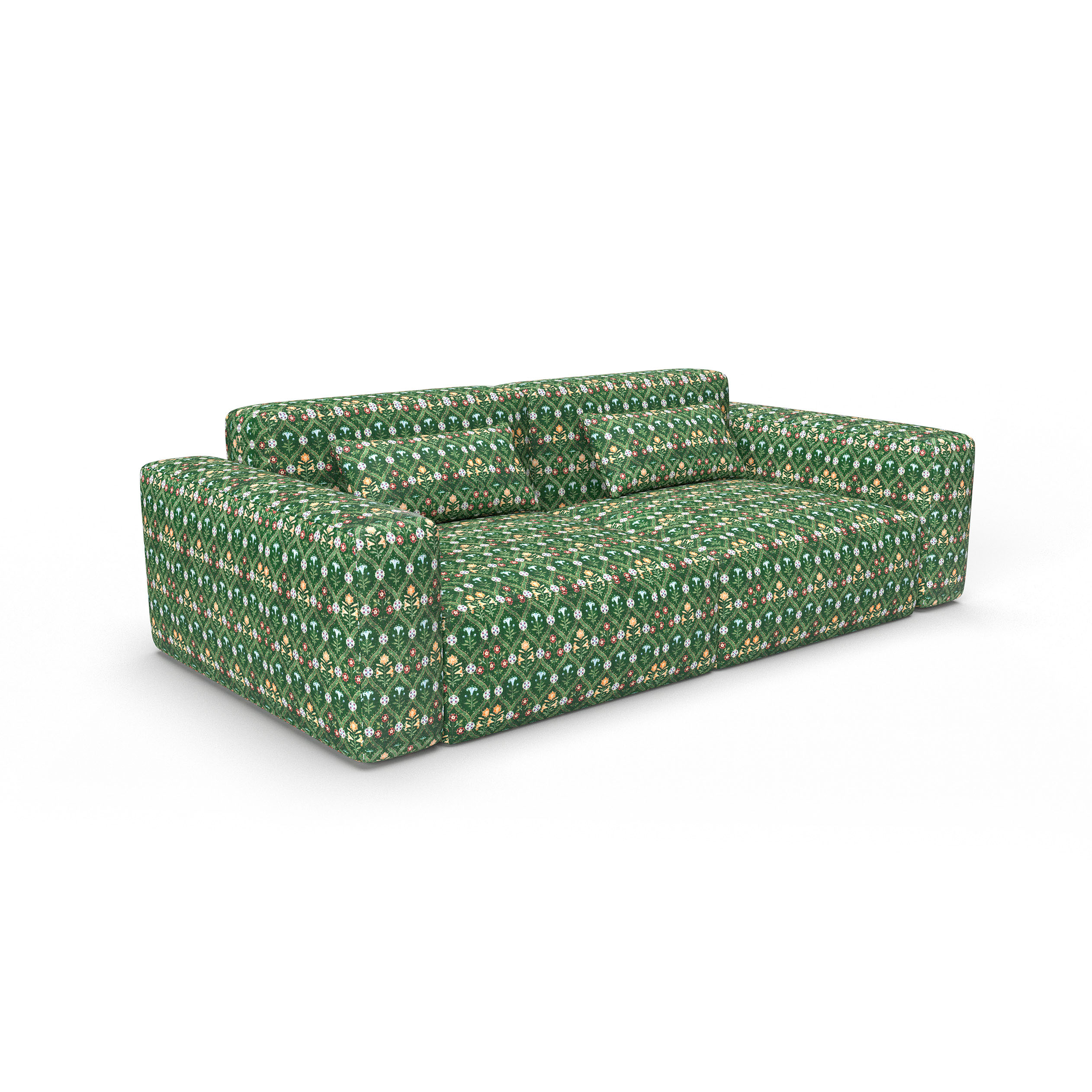 Sofa ishbiliya verde hoja gaston y daniela telas floral geometrico tapizado decoracion casa
