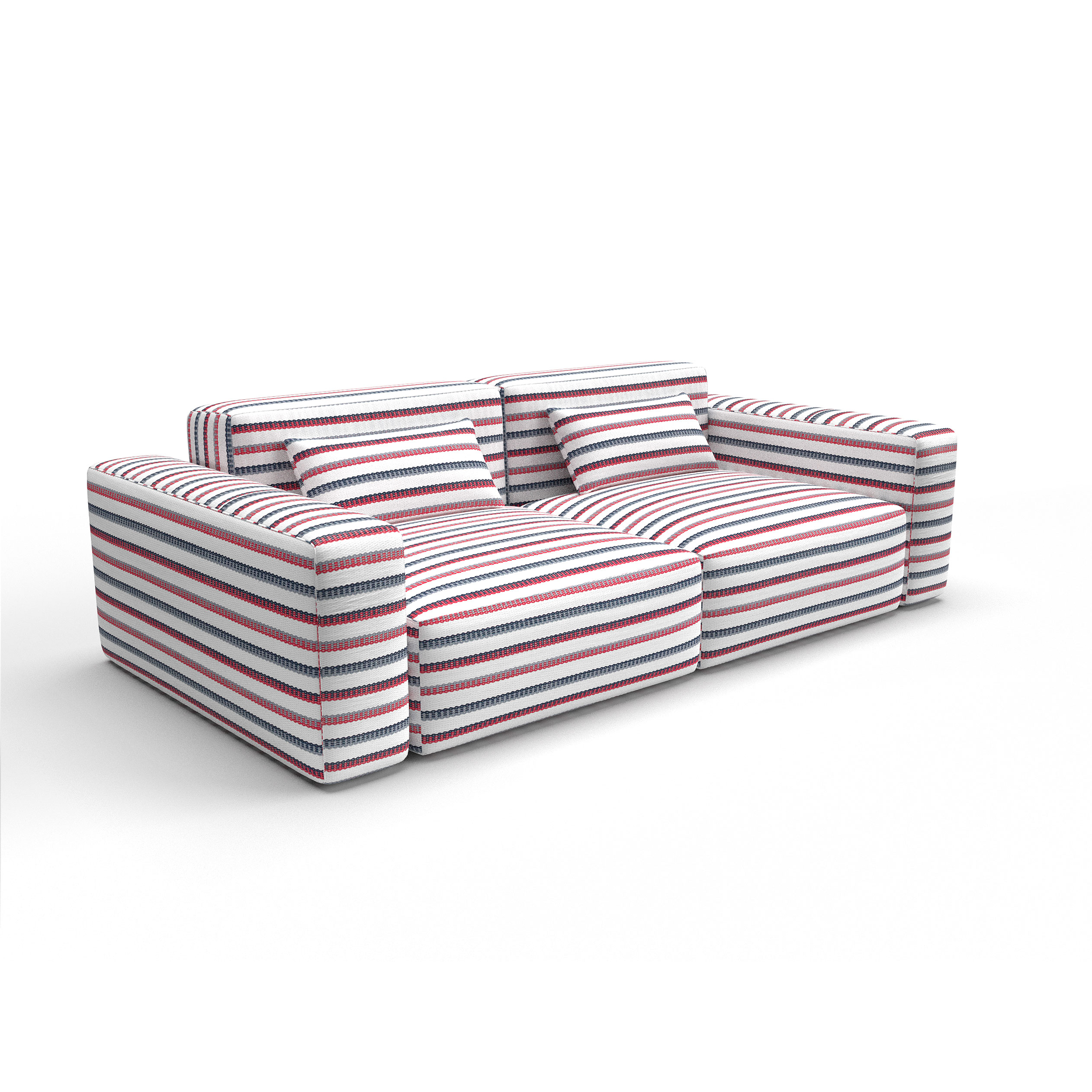 Sofa tapizado gaston y daniela tela izmir rojo decoracion diseño etnico rayas casa