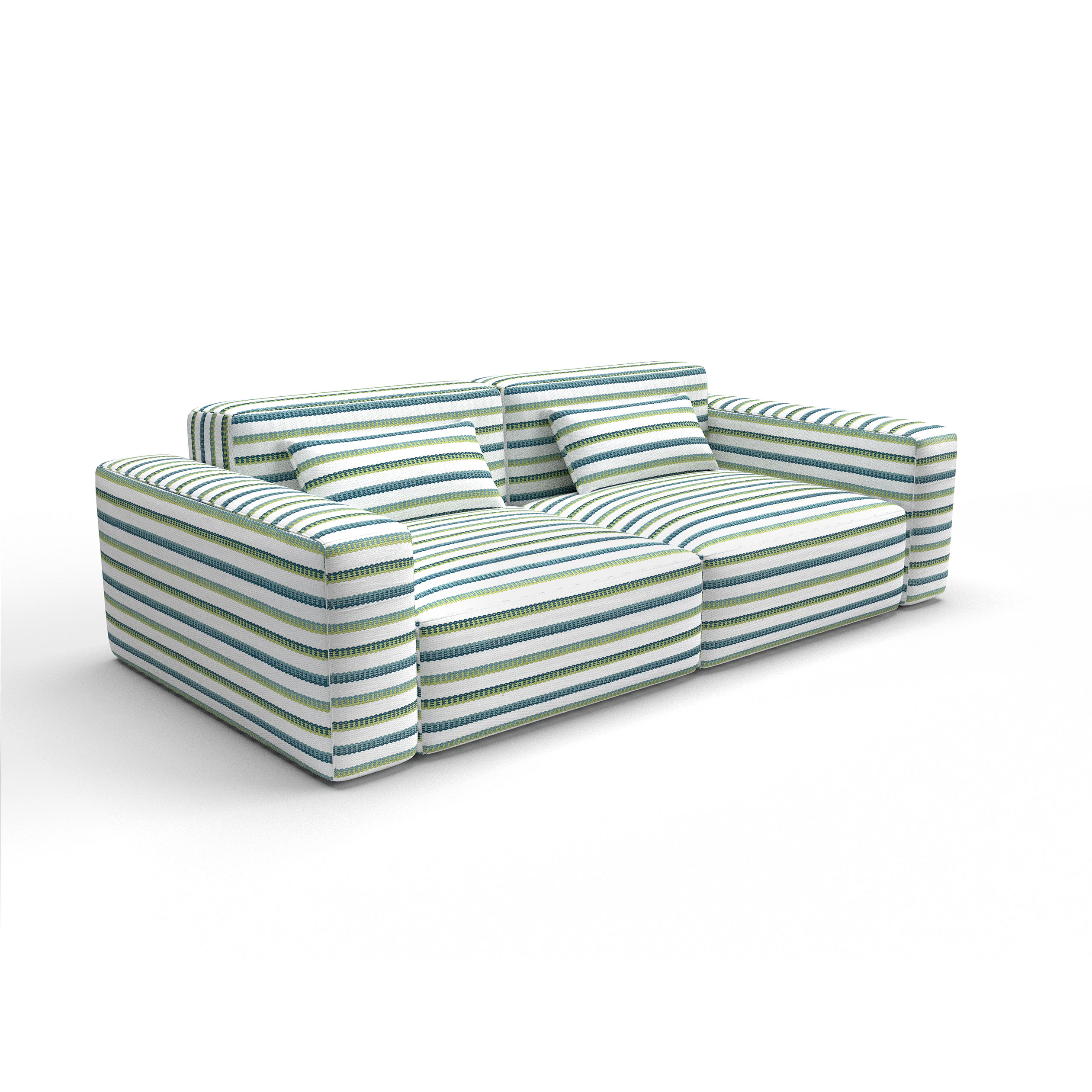 Sofa tapizado gaston y daniela tela izmir verde decoracion diseño etnico rayas casa