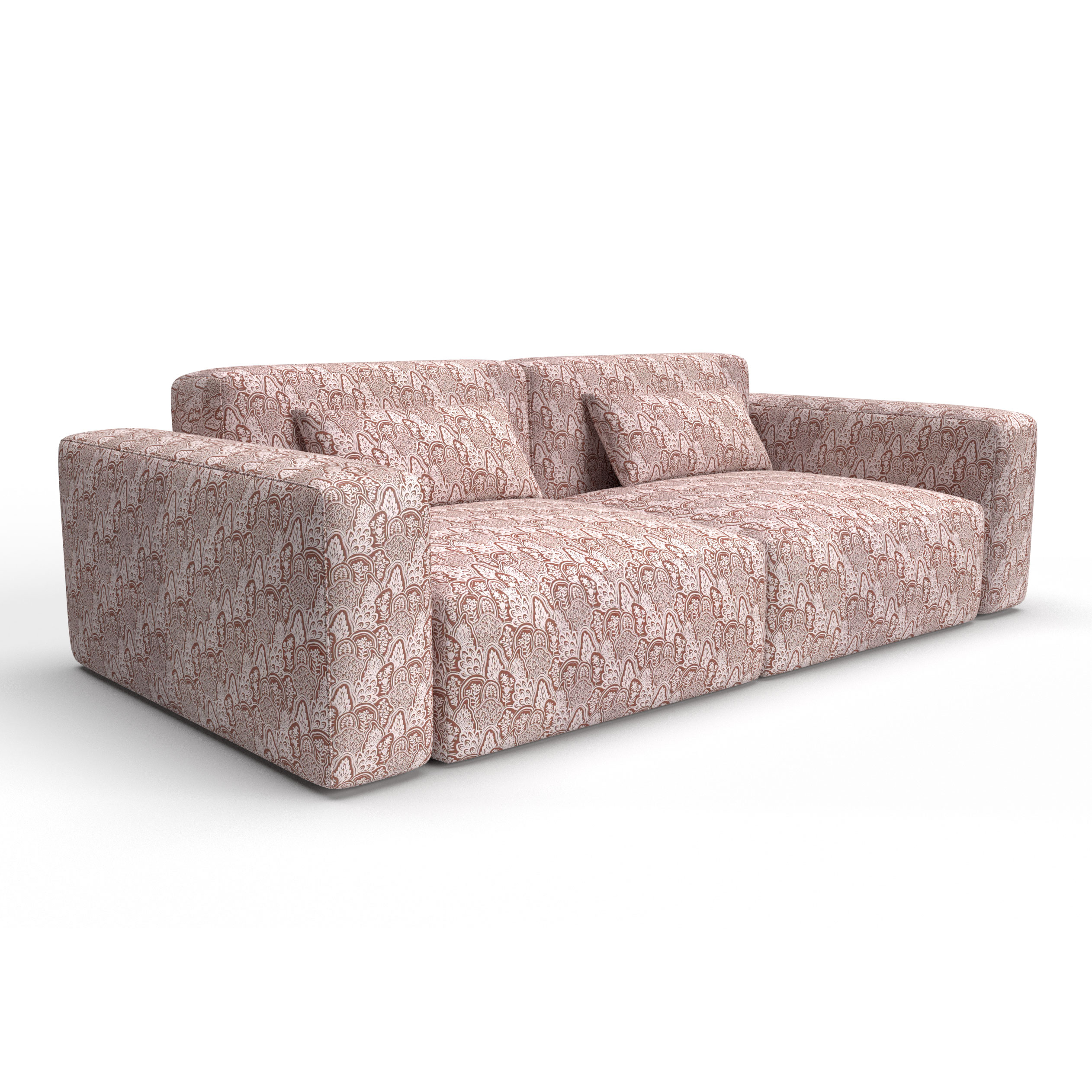 Sofa tapizado gaston y daniela tela jota rojo decoracion diseño botanico lorenzo castillo casa