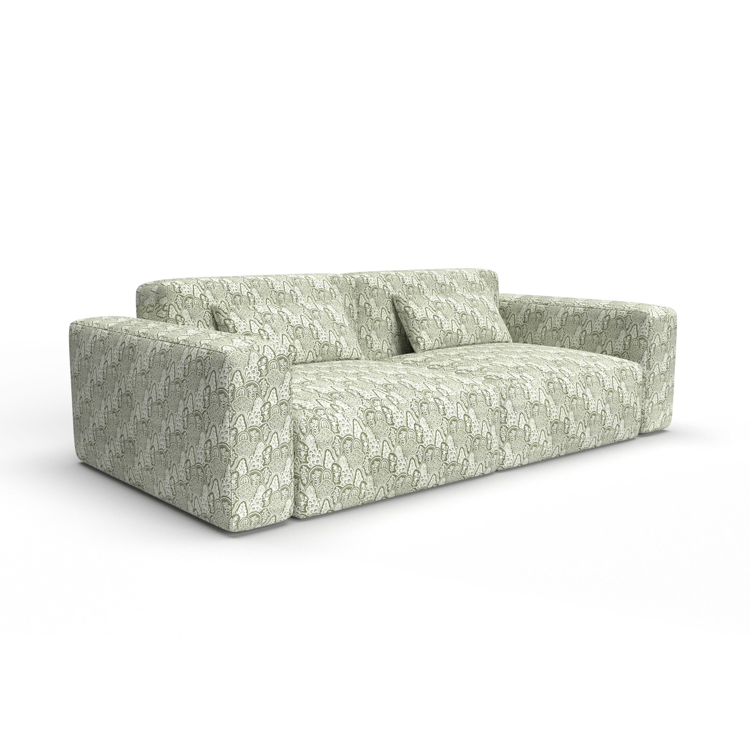 Sofa tapizado gaston y daniela tela jota verde decoracion diseño botanico lorenzo castillo casa