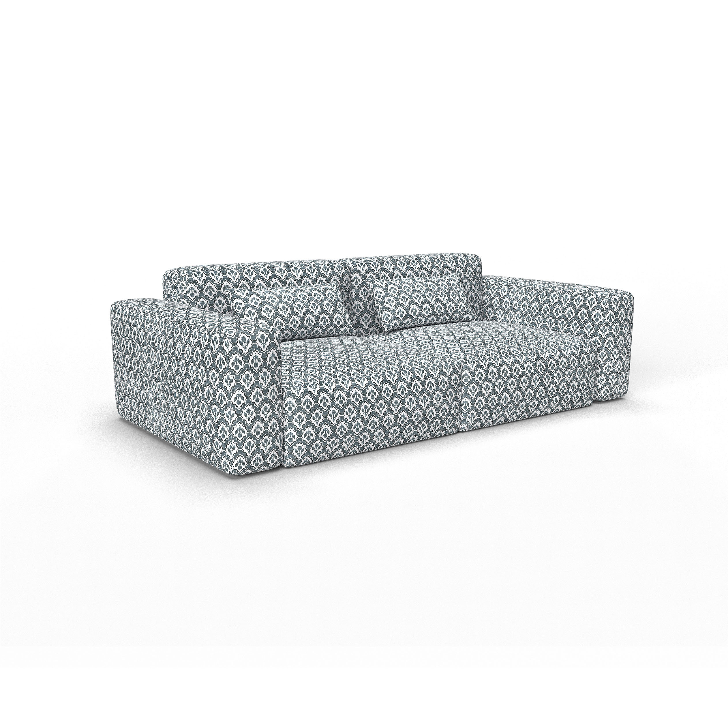 Sofa legio azul plomo gaston y daniela telas floral geometrico tapizado decoracion casa