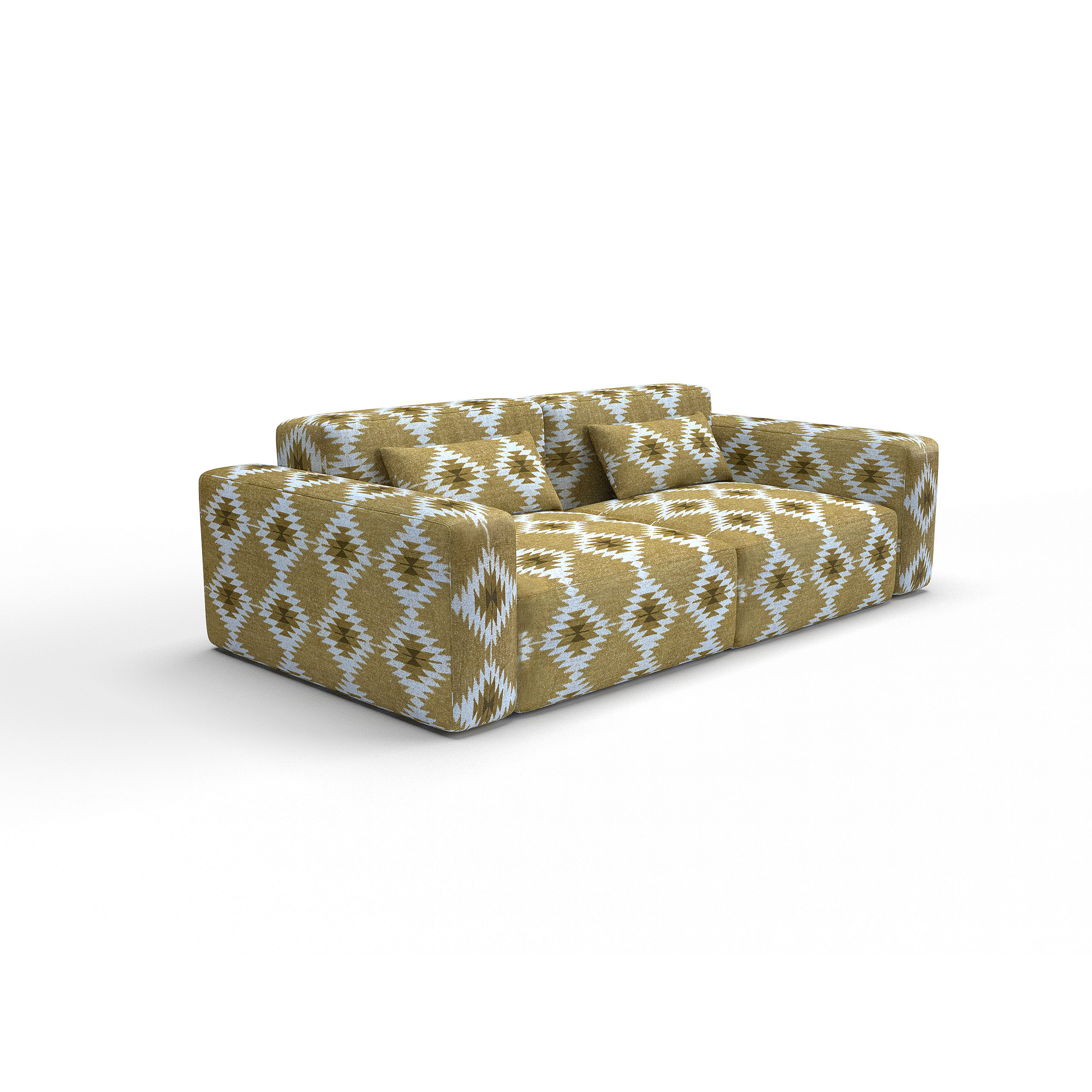 Sofa Morul ocre gaston y daniela telas etnico geometrico tapizado decoracion casa