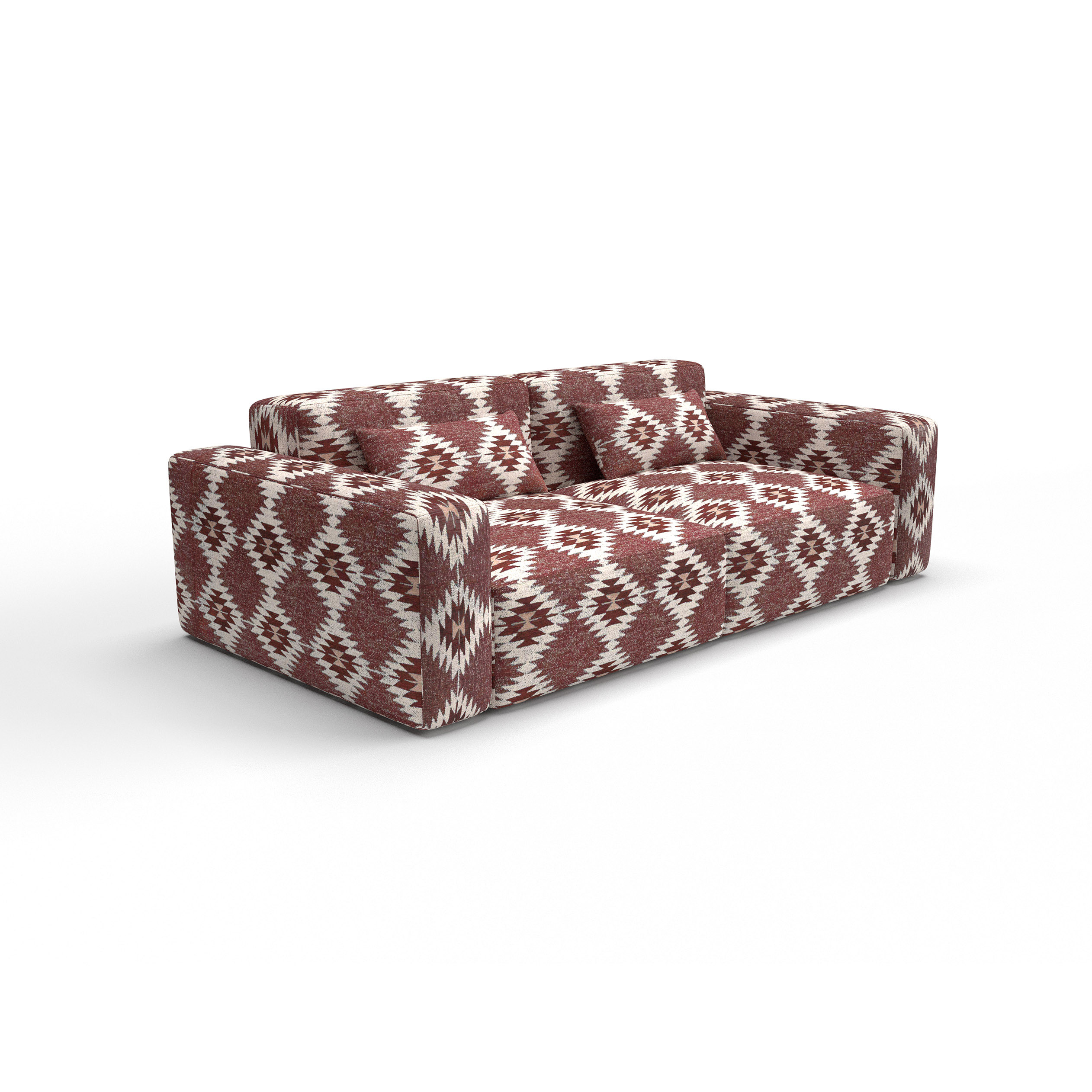 Sofa Morul rojo gaston y daniela telas etnico geometrico tapizado decoracion casa