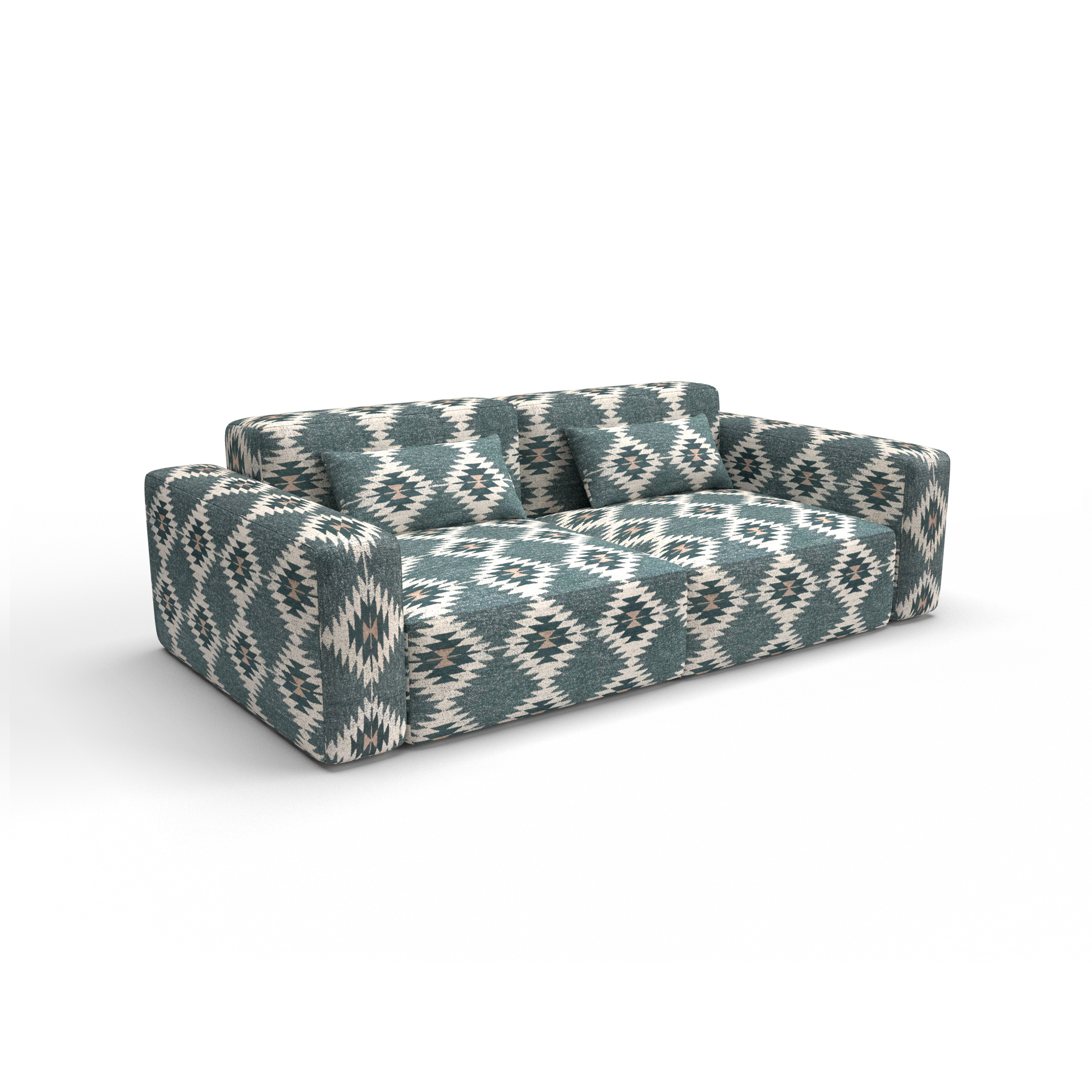 Sofa Morul verde gaston y daniela telas etnico geometrico tapizado decoracion casa