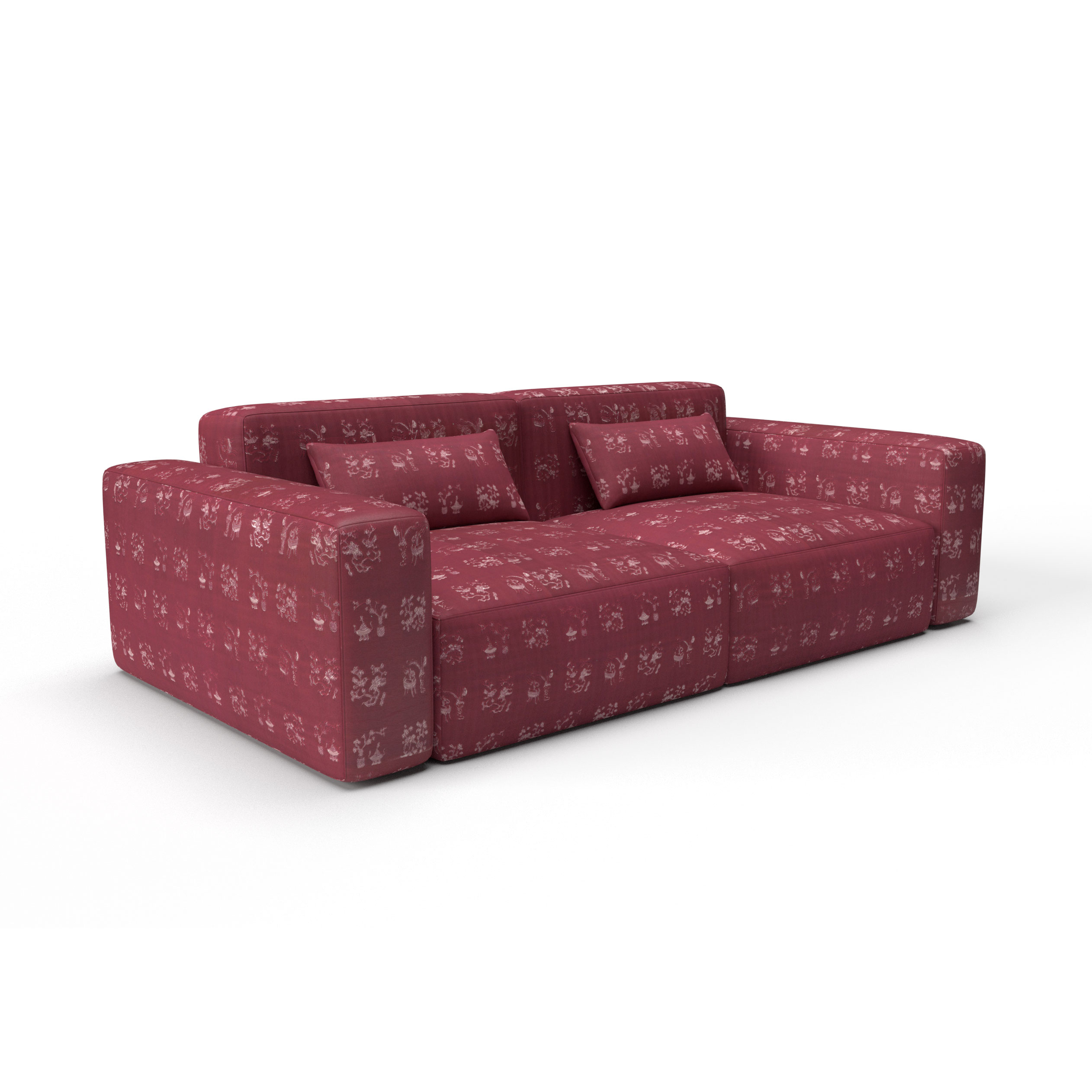Sofa tapizado gaston y daniela tela neon teja decoracion diseño figuras lorenzo castillo casa