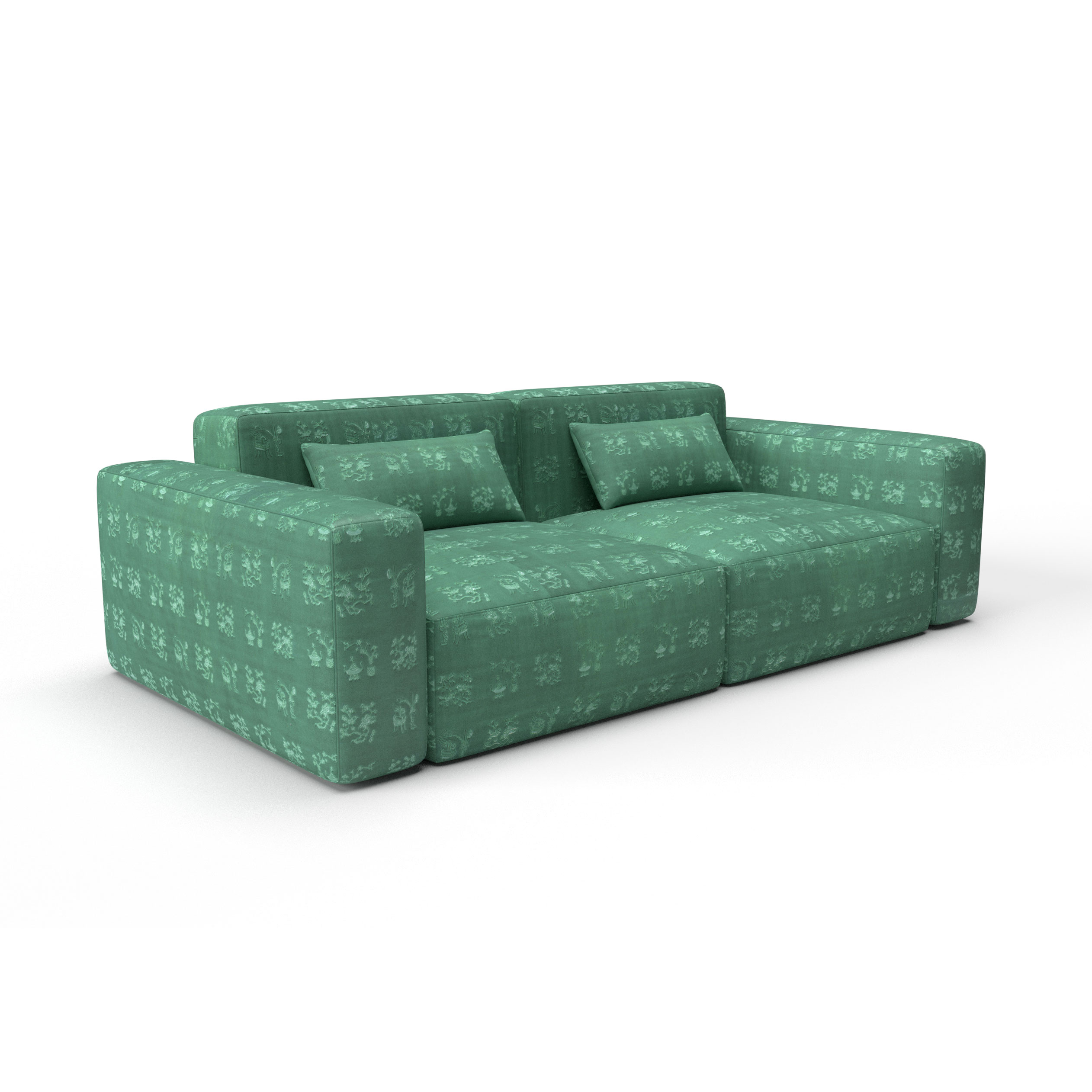 Sofa tapizado gaston y daniela tela neon verde decoracion diseño figuras lorenzo castillo casa