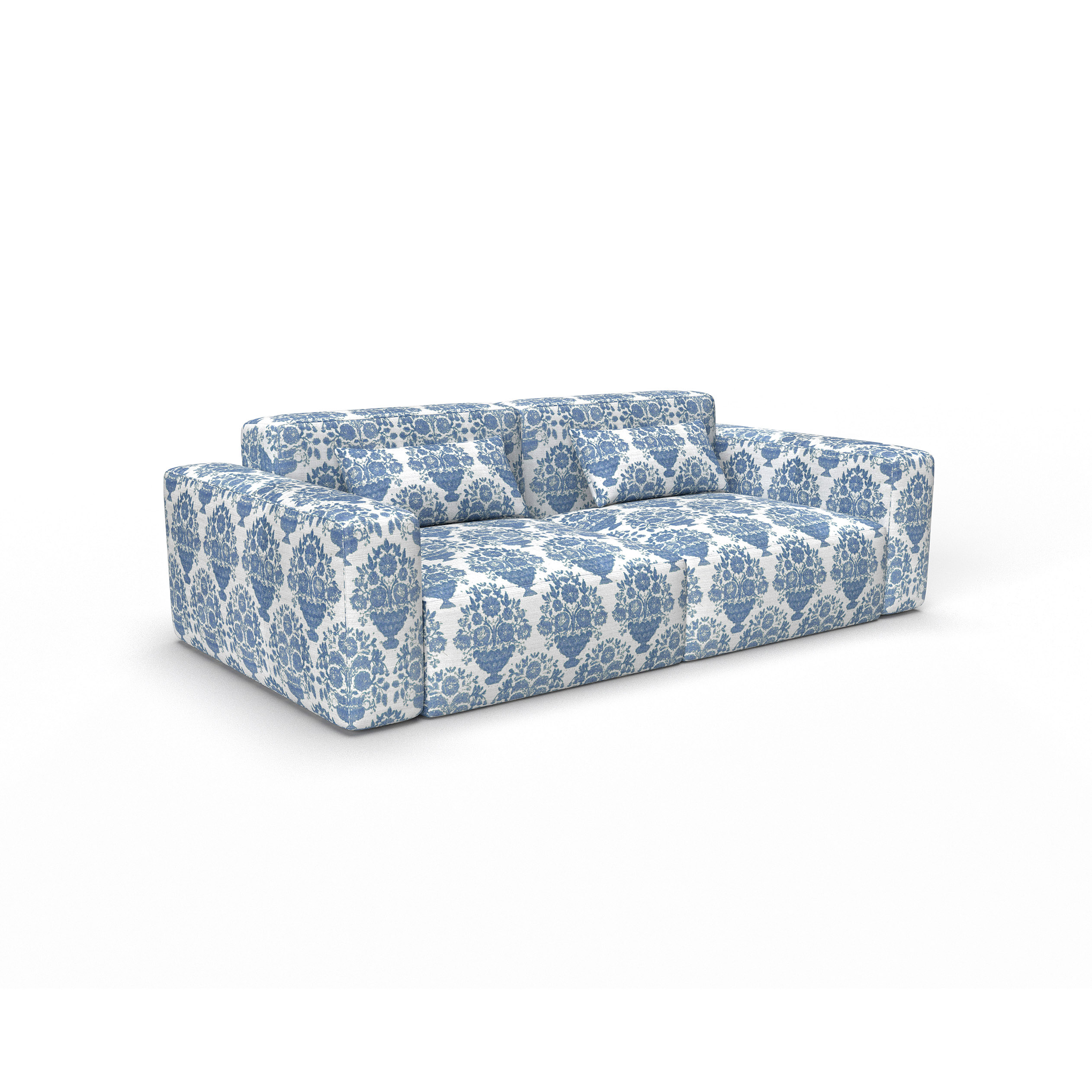 Sofa numantia azul gaston y daniela telas floral botanico tapizado decoracion casa