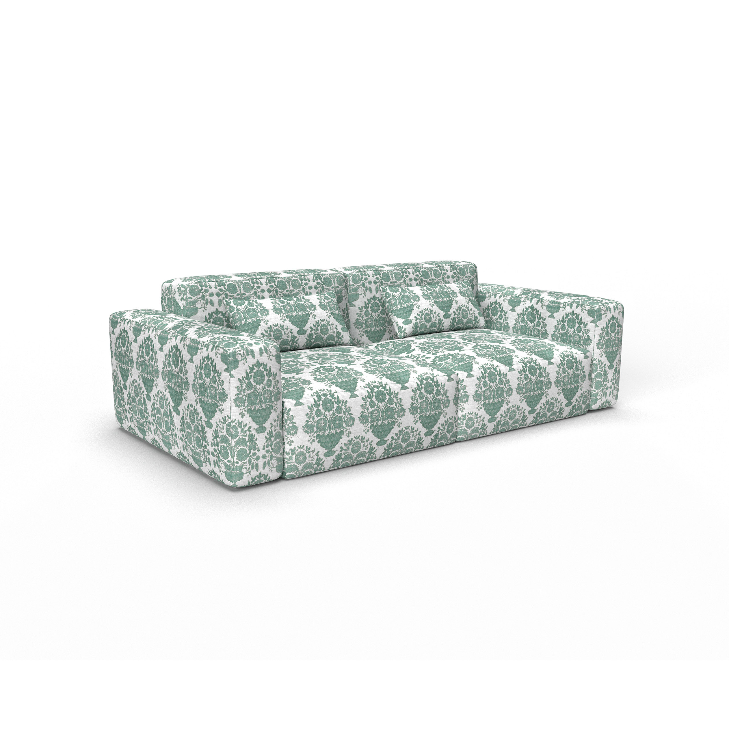 Sofa numantia verde gaston y daniela telas floral botanico tapizado decoracion casa