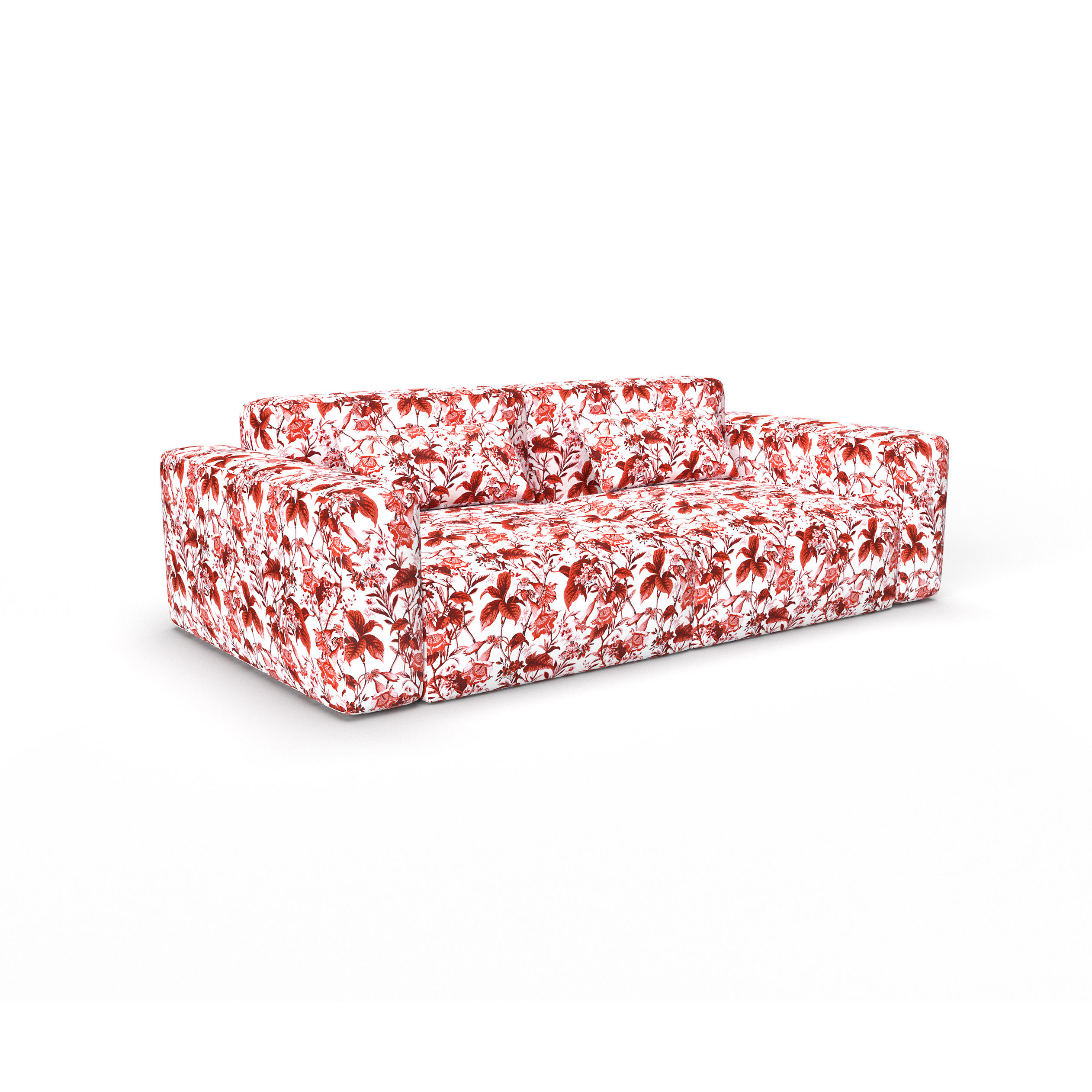 Sofa qaruniyah rojo gaston y daniela telas botanico tapizado decoracion casa