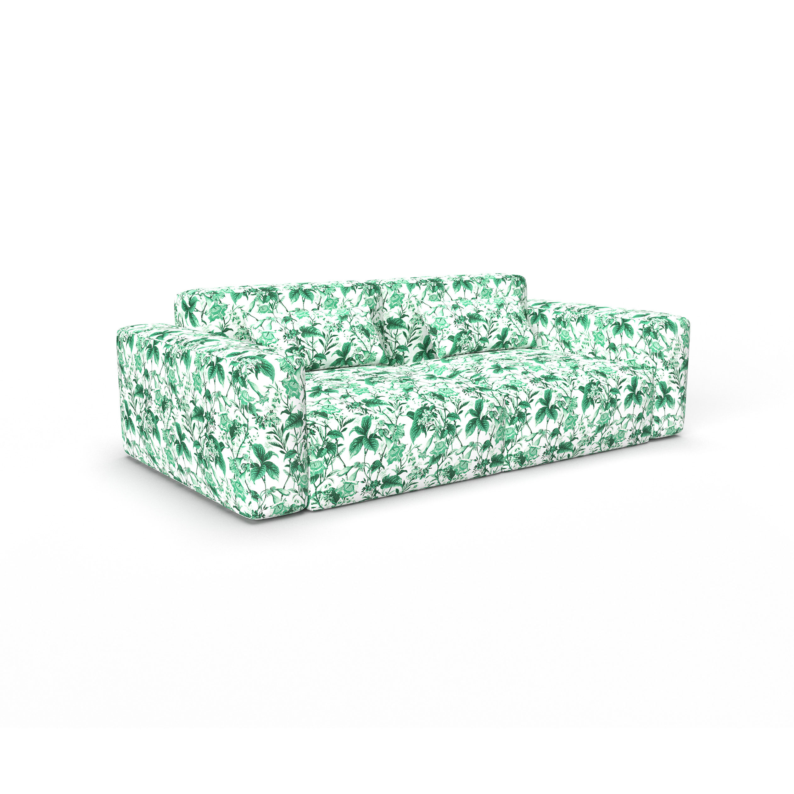 Sofa qaruniyah verde gaston y daniela telas botanico tapizado decoracion casa