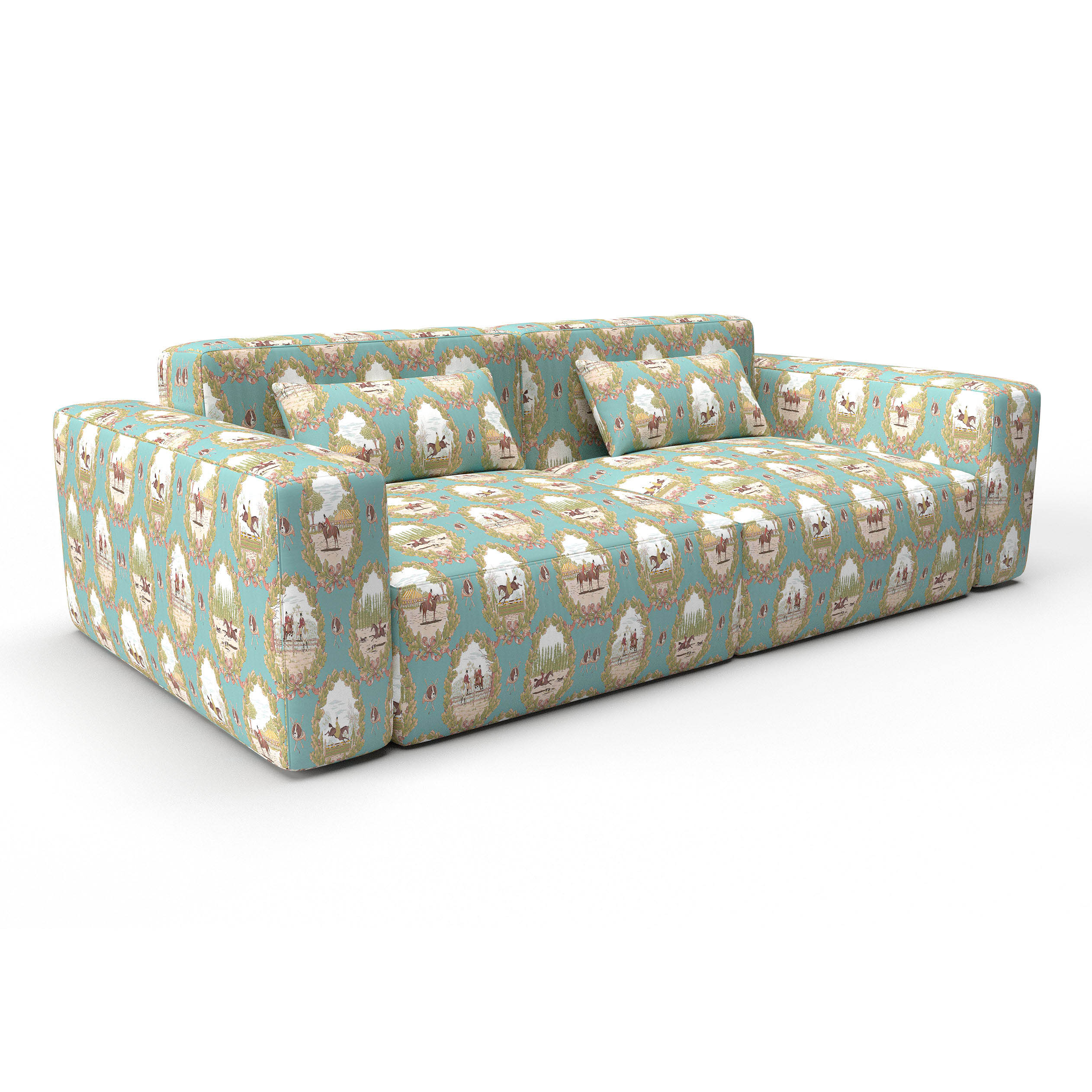 Sofa salamantica azul gaston y daniela telas figuras tapizado decoracion casa