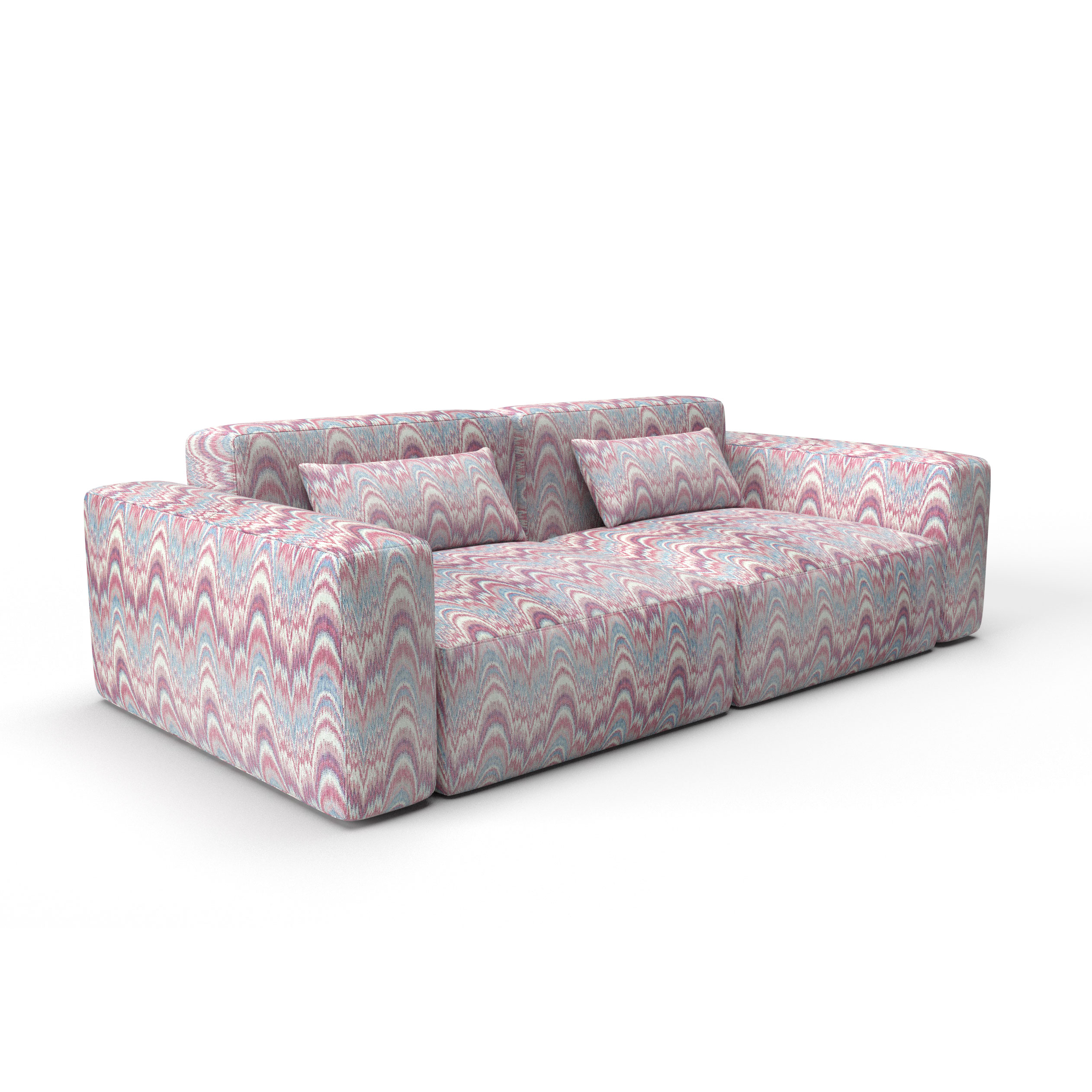 Sofa tapizado gaston y daniela tela spencer tracy azul rosa decoracion diseño ikat lorenzo castillo casa