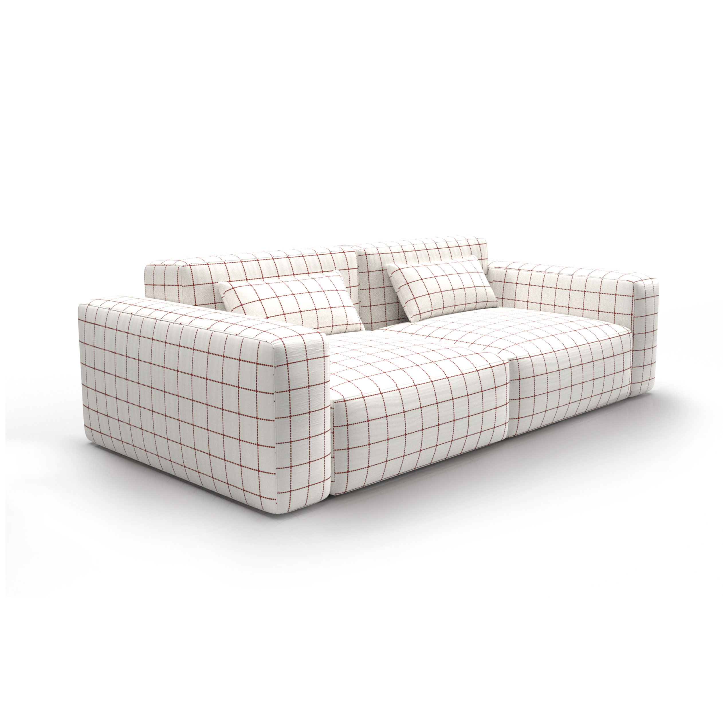 Sofa tapizado gaston y daniela tela tatil rojo decoracion diseño cuadros outdoor casa
