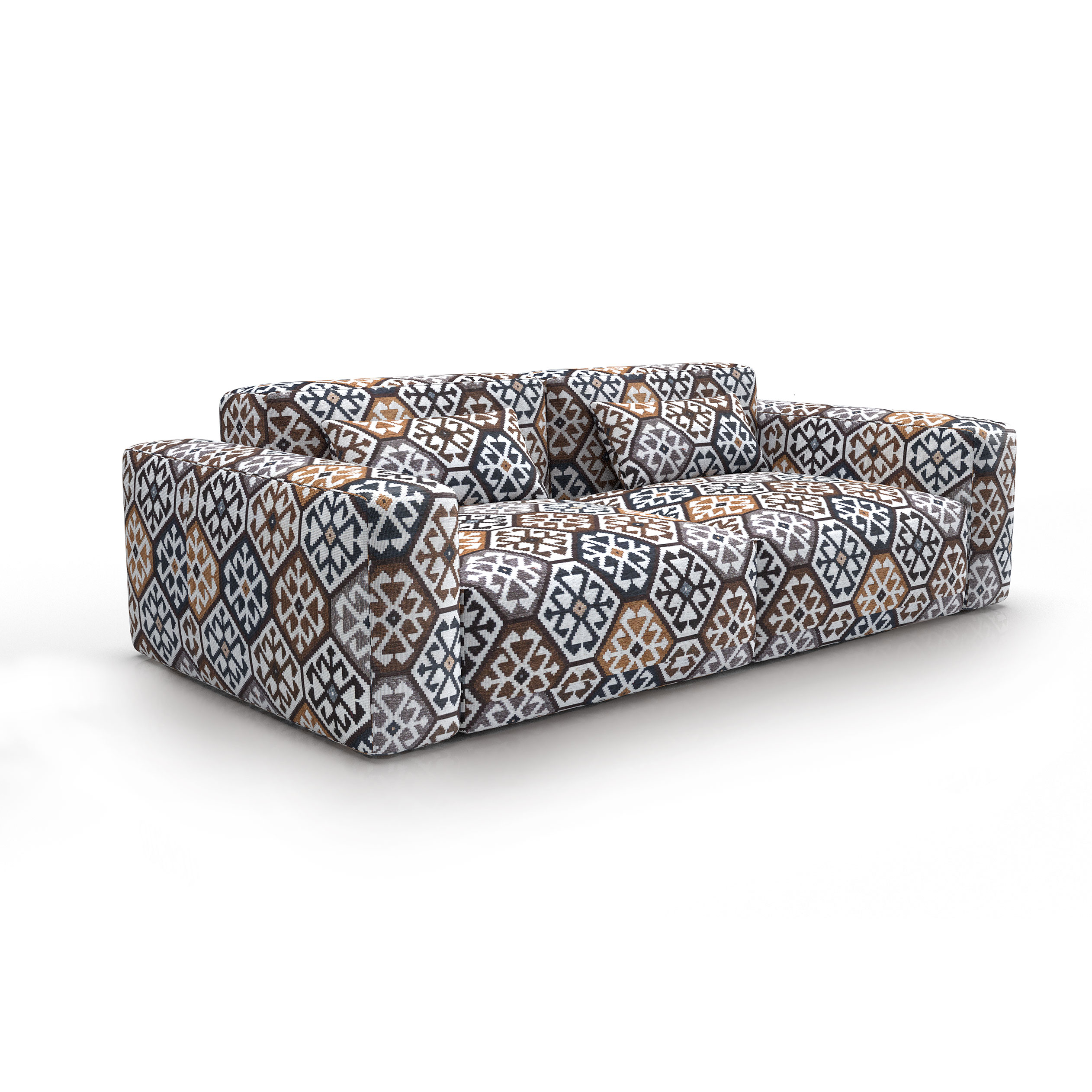 Sofa tapizado gaston y daniela tela tesalonica marron decoracion diseño etnico casa