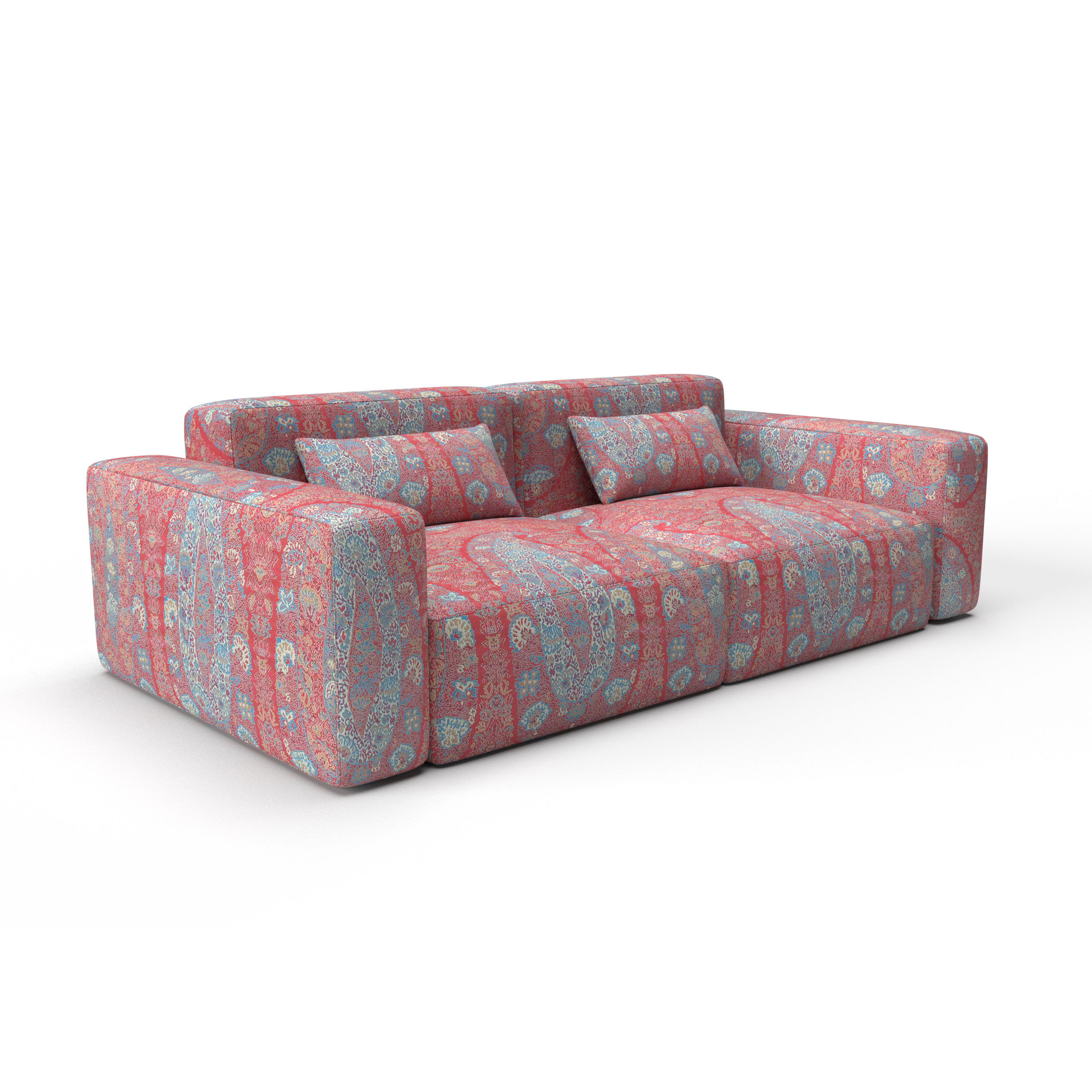 Sofa tapizado gaston y daniela tela tesorero rojo decoracion diseño paisley lorenzo castillo casa