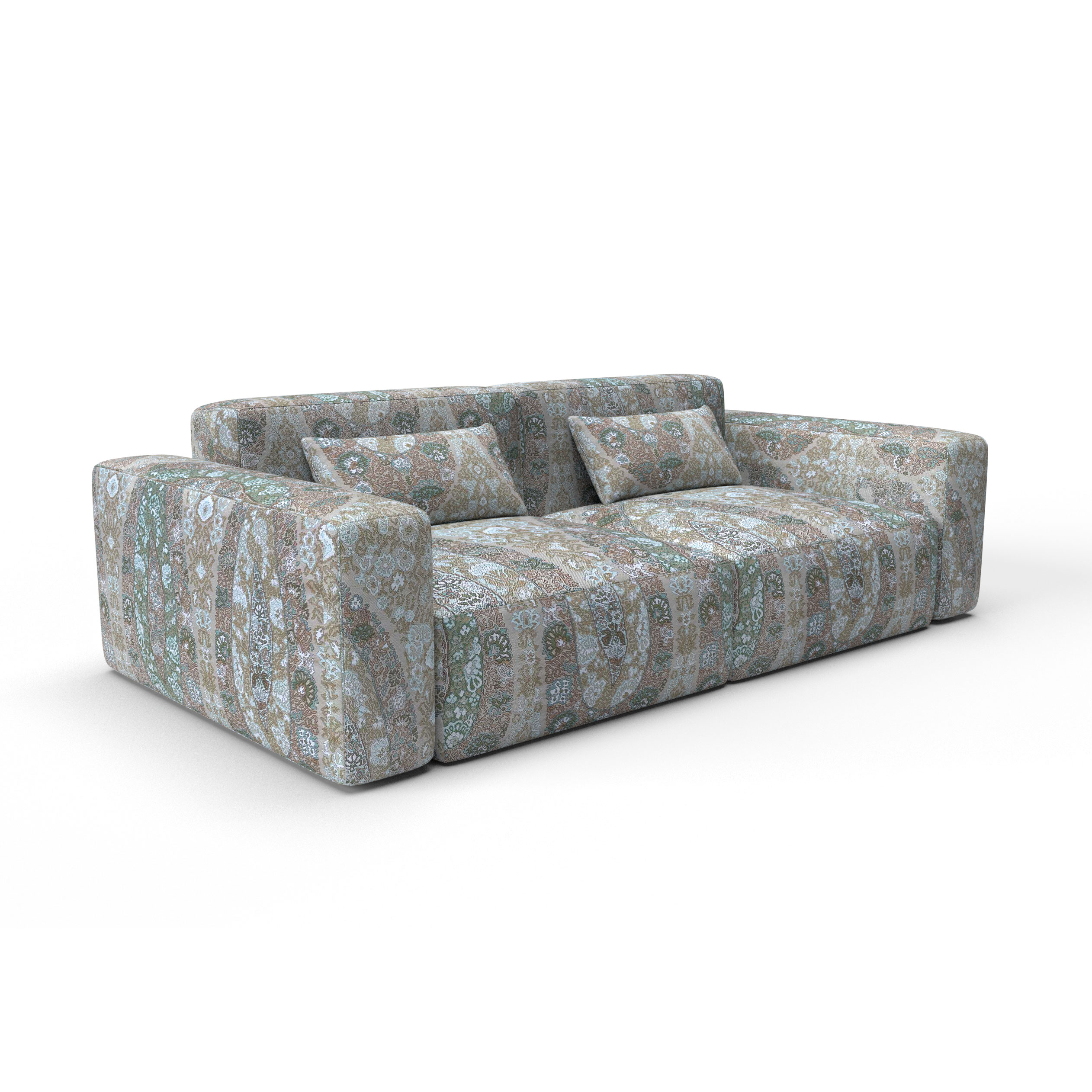 Sofa tapizado gaston y daniela tela tesorero verde decoracion diseño paisley lorenzo castillo casa