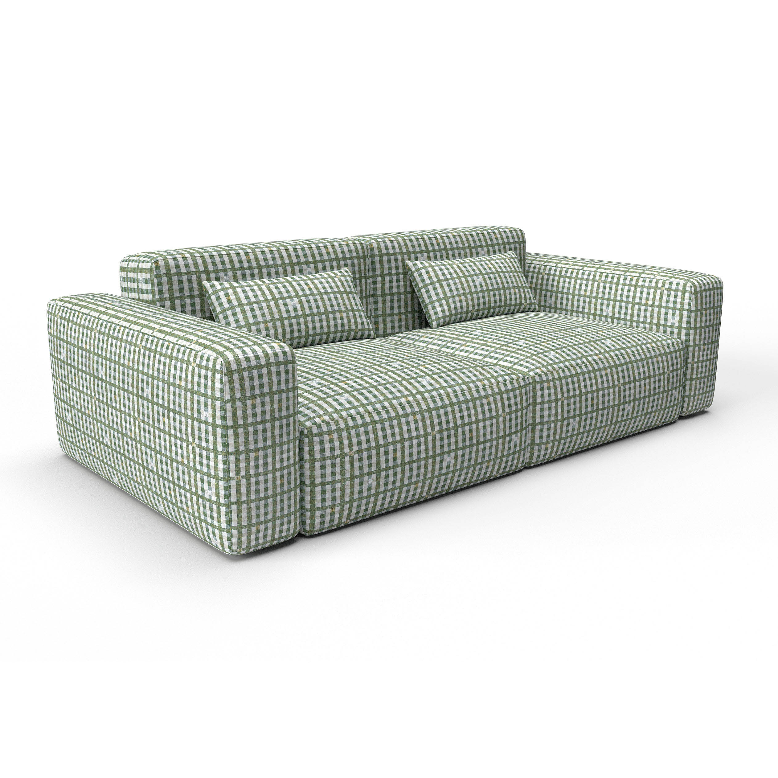 Sofa trajano verde hoja gaston y daniela telas cuadros tapizado decoracion casa