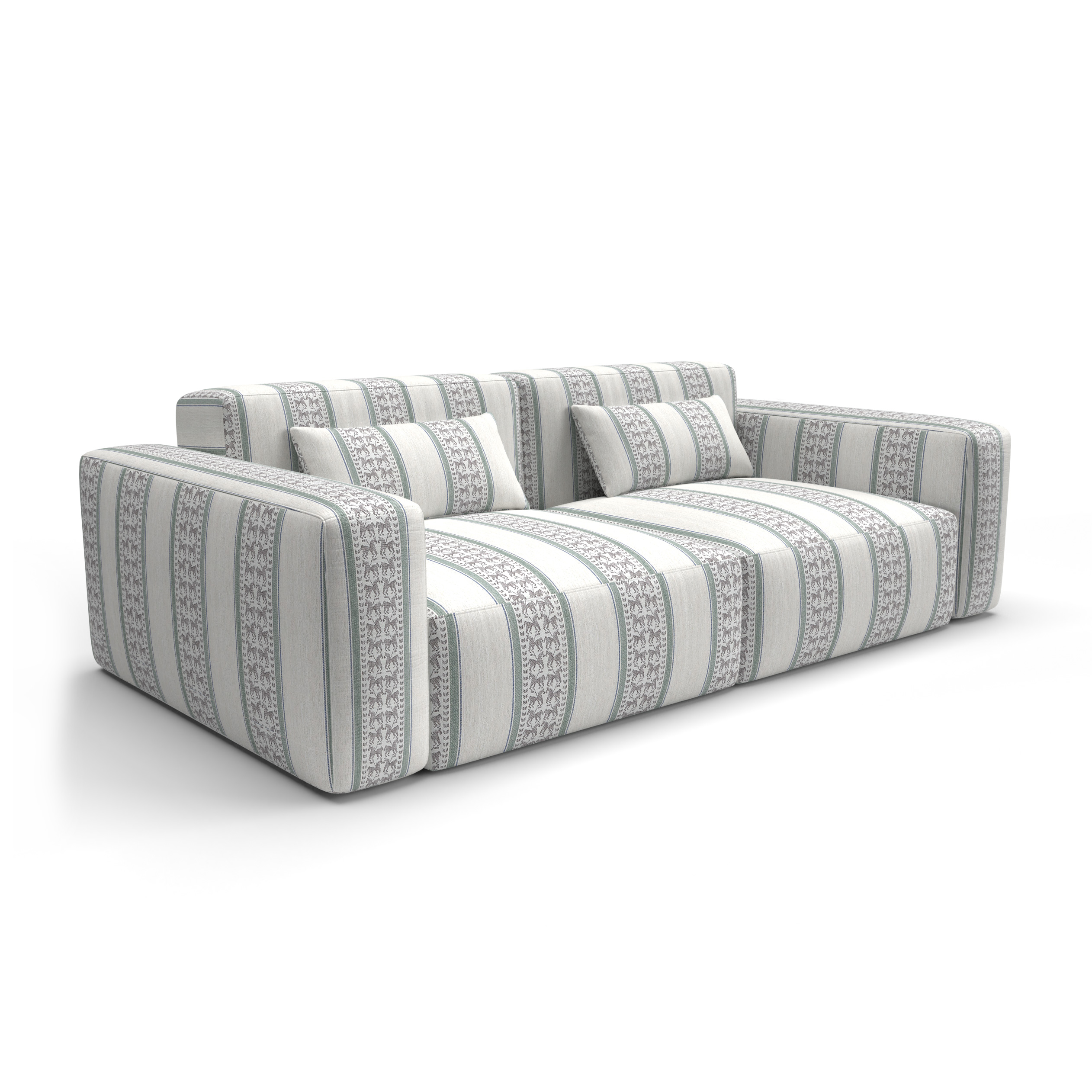 Sofa tapizado gaston y daniela tela troya chocolate decoracion diseño etnico casa