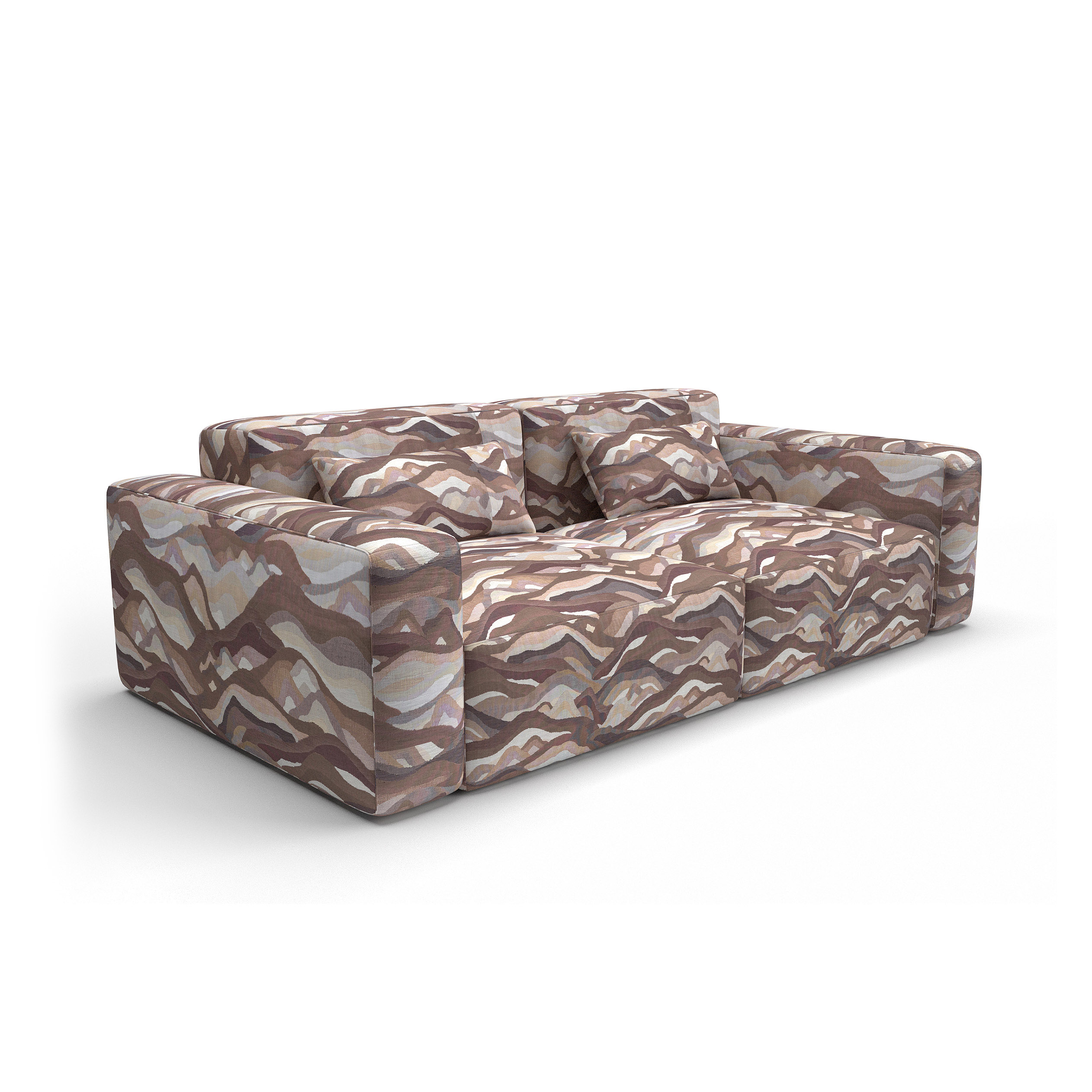 Sofa tapizado gaston y daniela tela viñamala marron decoracion diseño montañas abstracto lorenzo castillo casa