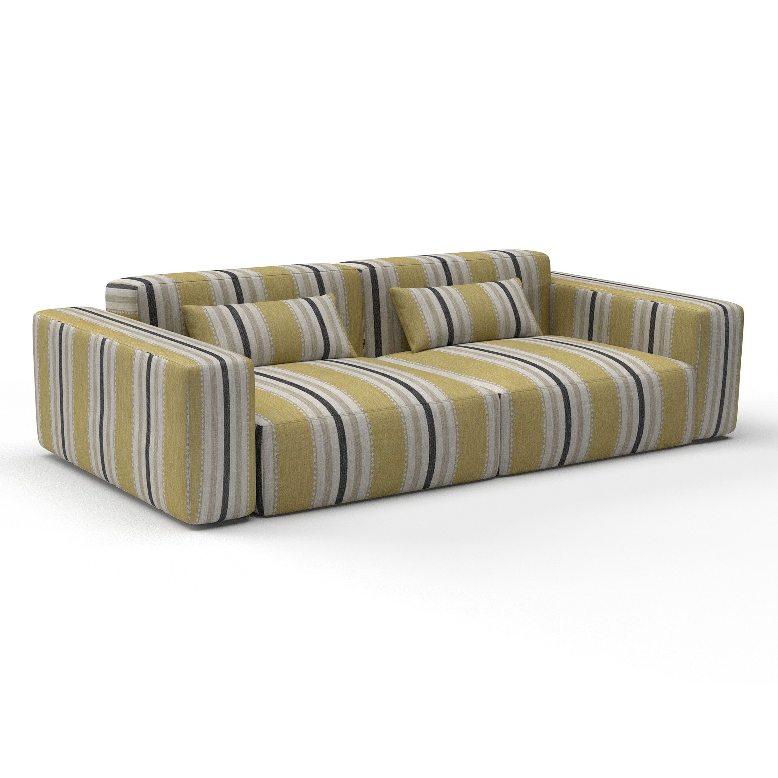 Sofa albuquerque amarillo gaston y daniela telas rayas etnico tapizado decoracion casa