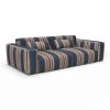 Sofa albuquerque azul marino gaston y daniela telas rayas etnico tapizado decoracion casa