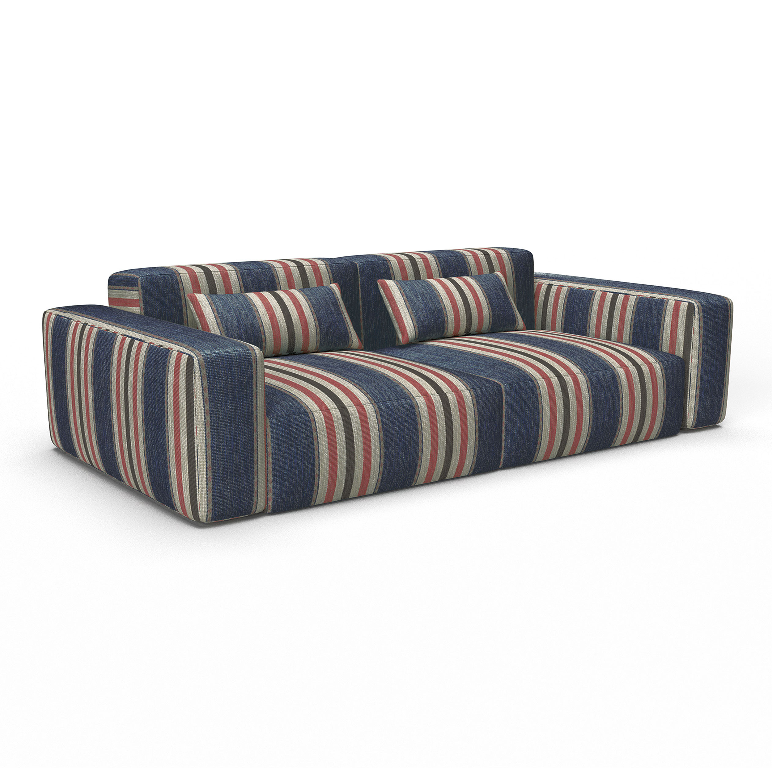 Sofa albuquerque azul marino gaston y daniela telas rayas etnico tapizado decoracion casa