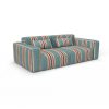 Sofa albuquerque verde agua gaston y daniela telas rayas etnico tapizado decoracion casa