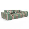 Sofa albuquerque verde oscuro gaston y daniela telas rayas etnico tapizado decoracion casa