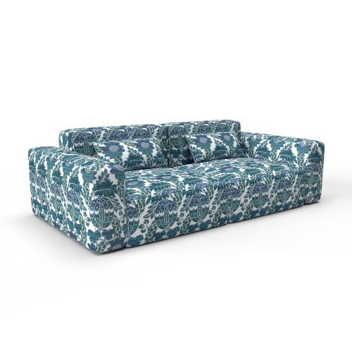 Sofa alejandra azul gaston y daniela lorenzo castillo telas floral botanico tapizado decoracion casa