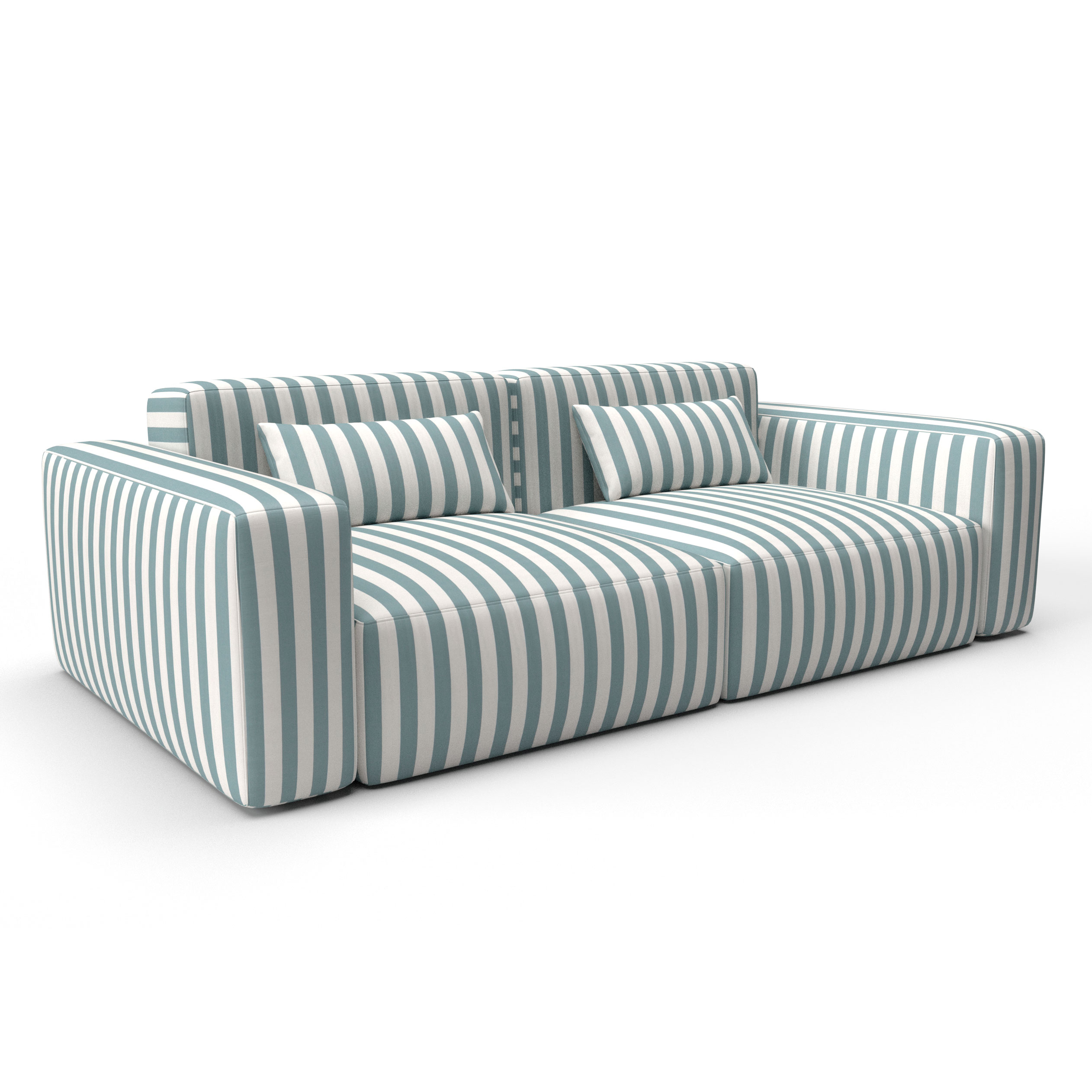 Sofa almudaina azul claro gaston y daniela telas rayas tapizado decoracion casa