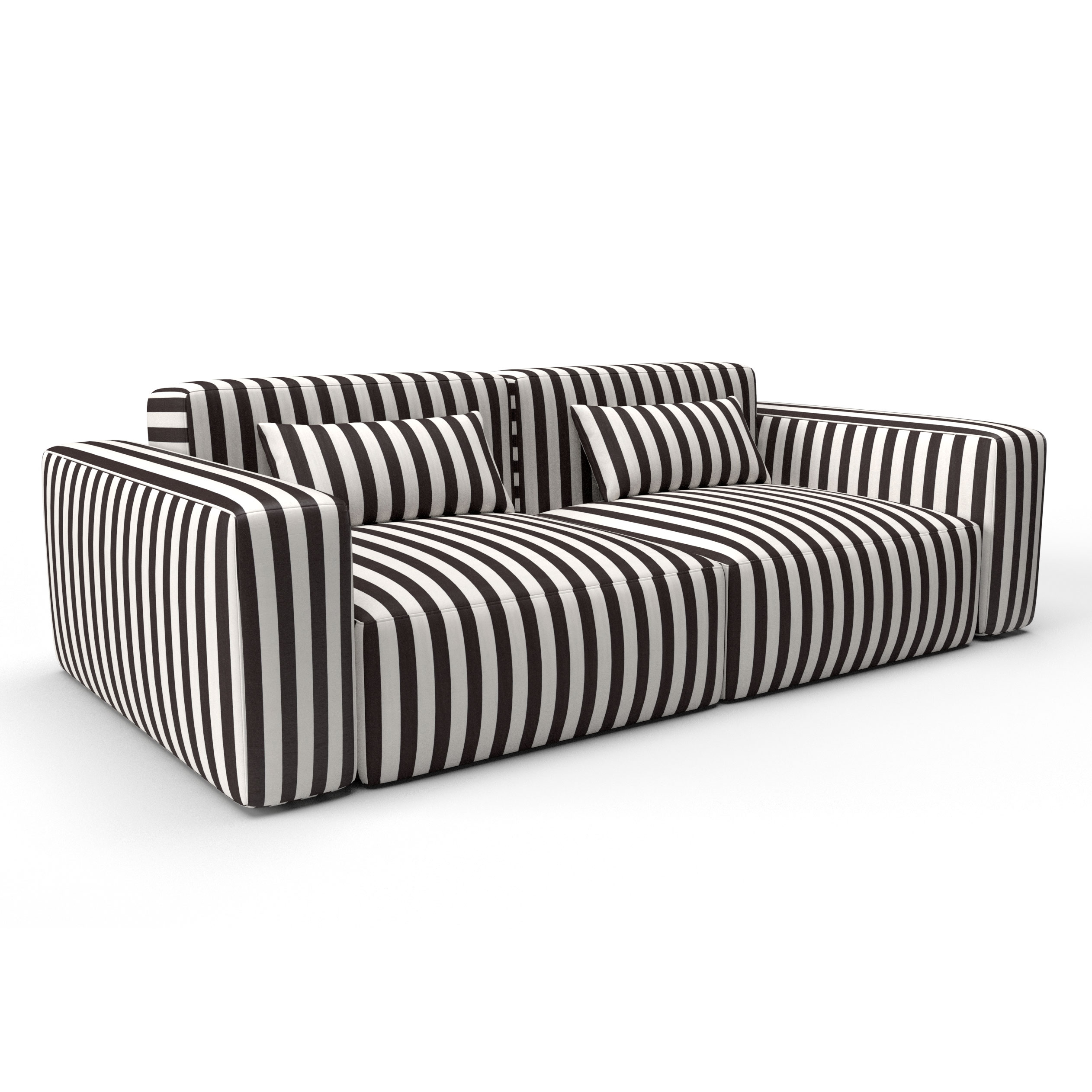 Sofa almudaina chocolate gaston y daniela telas rayas tapizado decoracion casa