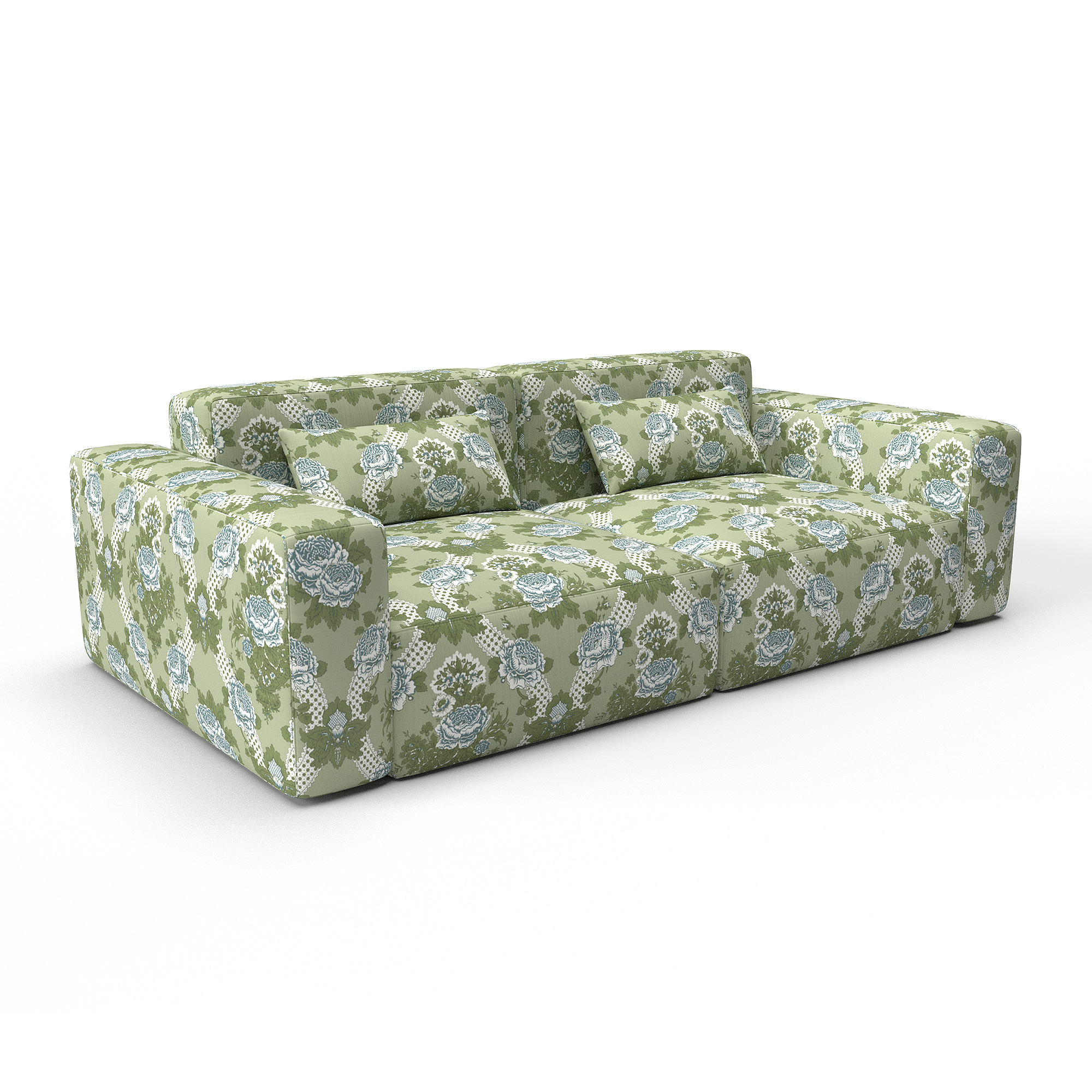 Sofa aranchina verde gaston y daniela lorenzo castillo telas floral botanico tapizado decoracion casa