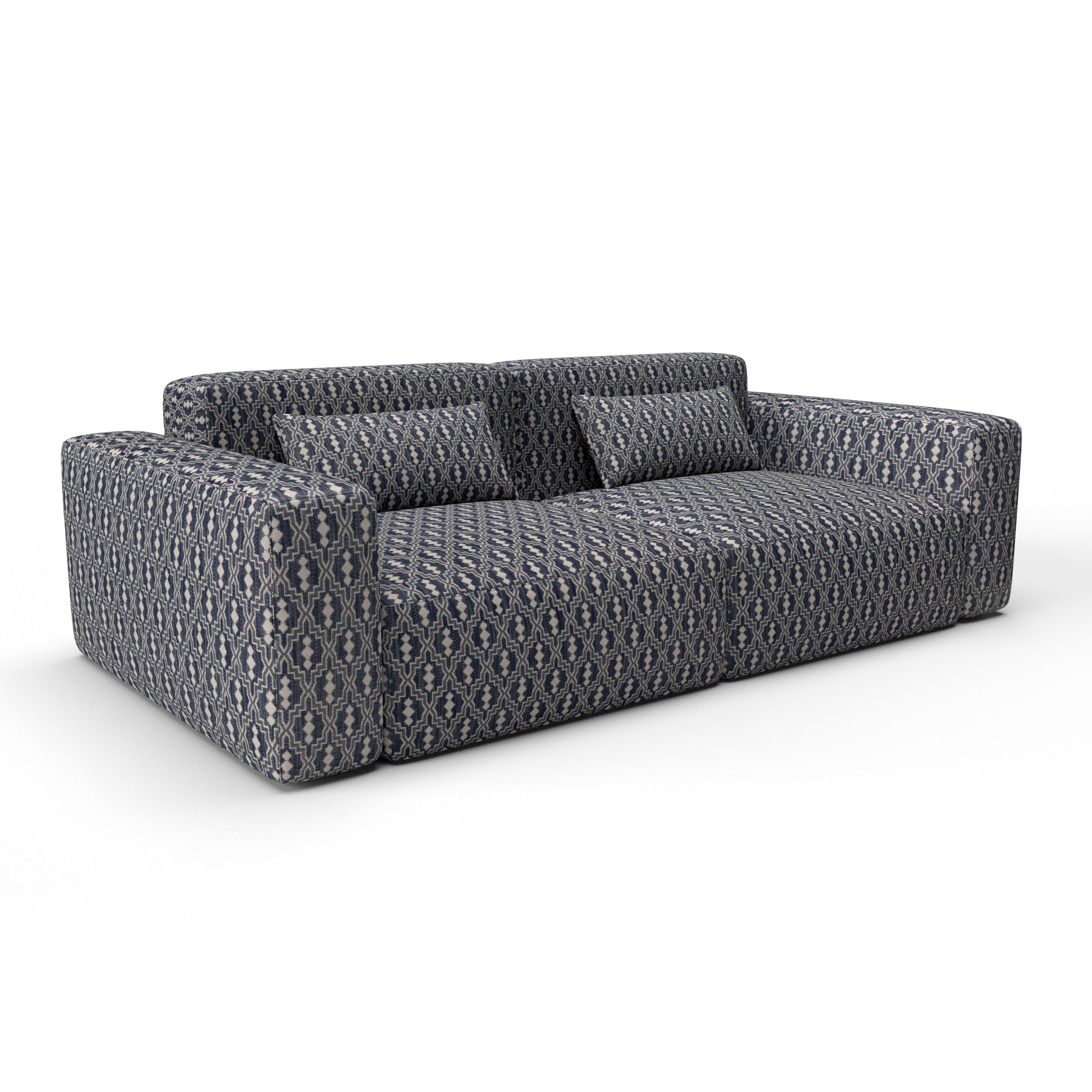 Sofa aztec azul marino gaston y daniela telas etnico tapizado decoracion casa