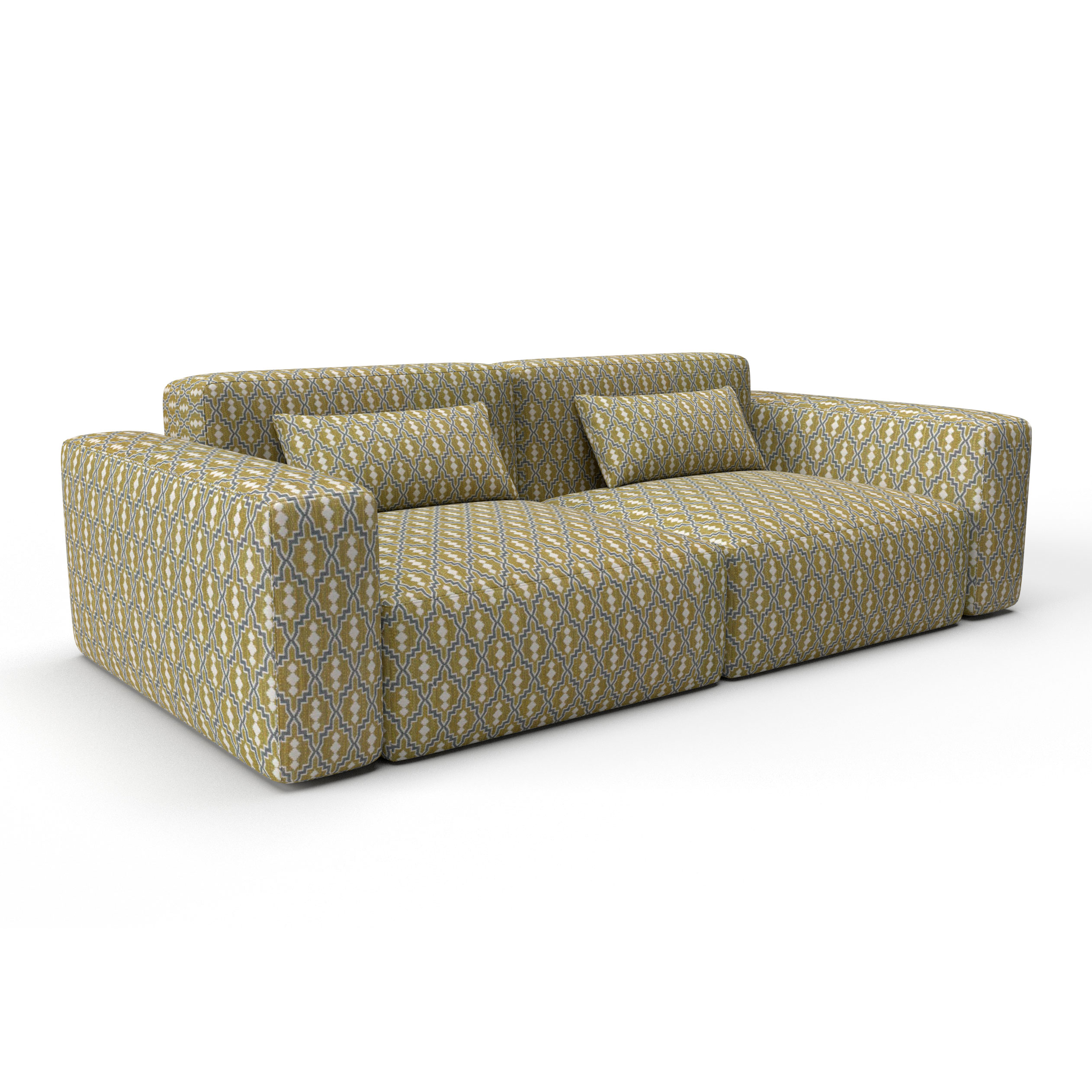 Sofa aztec verde lima gaston y daniela telas etnico tapizado decoracion casa