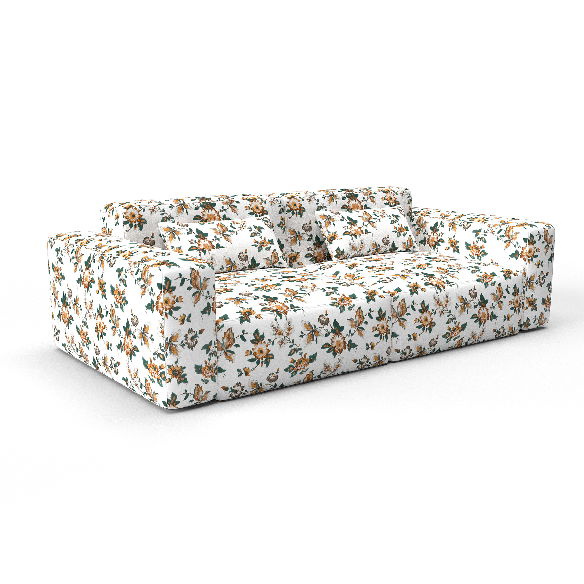 Sofa brigitta naranja gaston y daniela lorenzo castillo telas floral tapizado decoracion casa