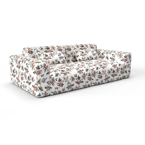 Sofa brigitta rojo gaston y daniela lorenzo castillo telas floral tapizado decoracion casa