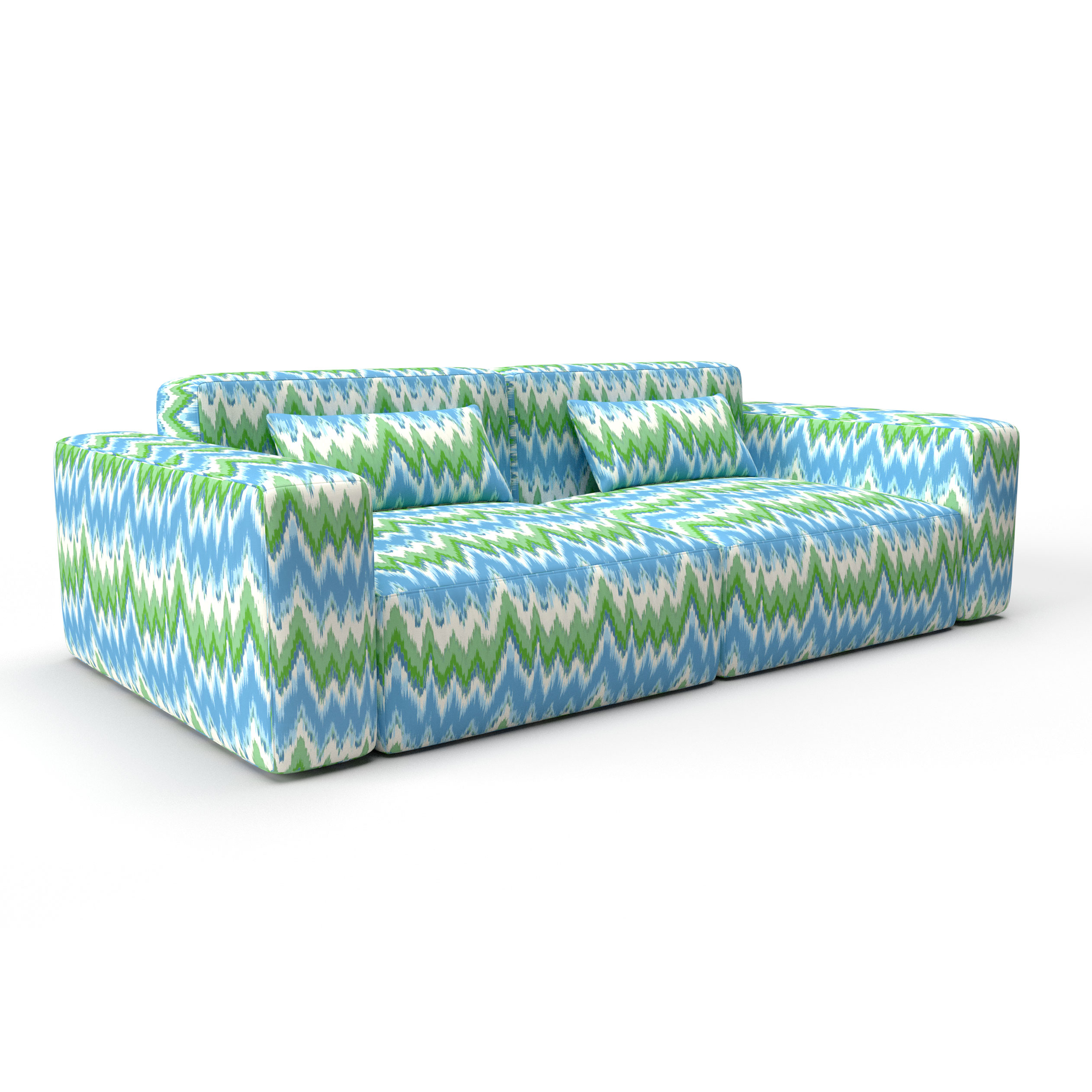 Sofa cala figuera verde azul gaston y daniela telas ikat tapizado decoracion casa