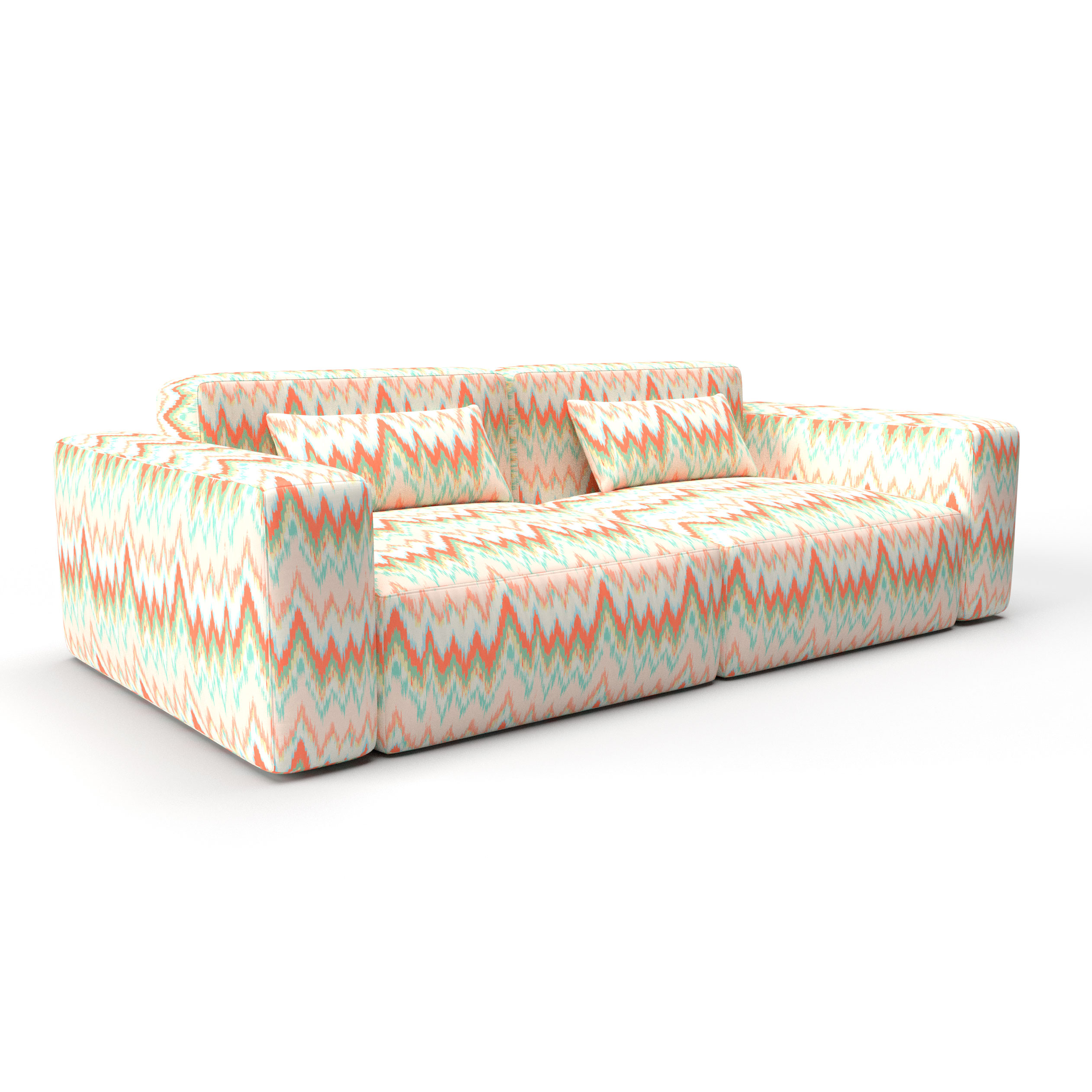 Sofa cala figuera naranja verde gaston y daniela telas ikat tapizado decoracion casa