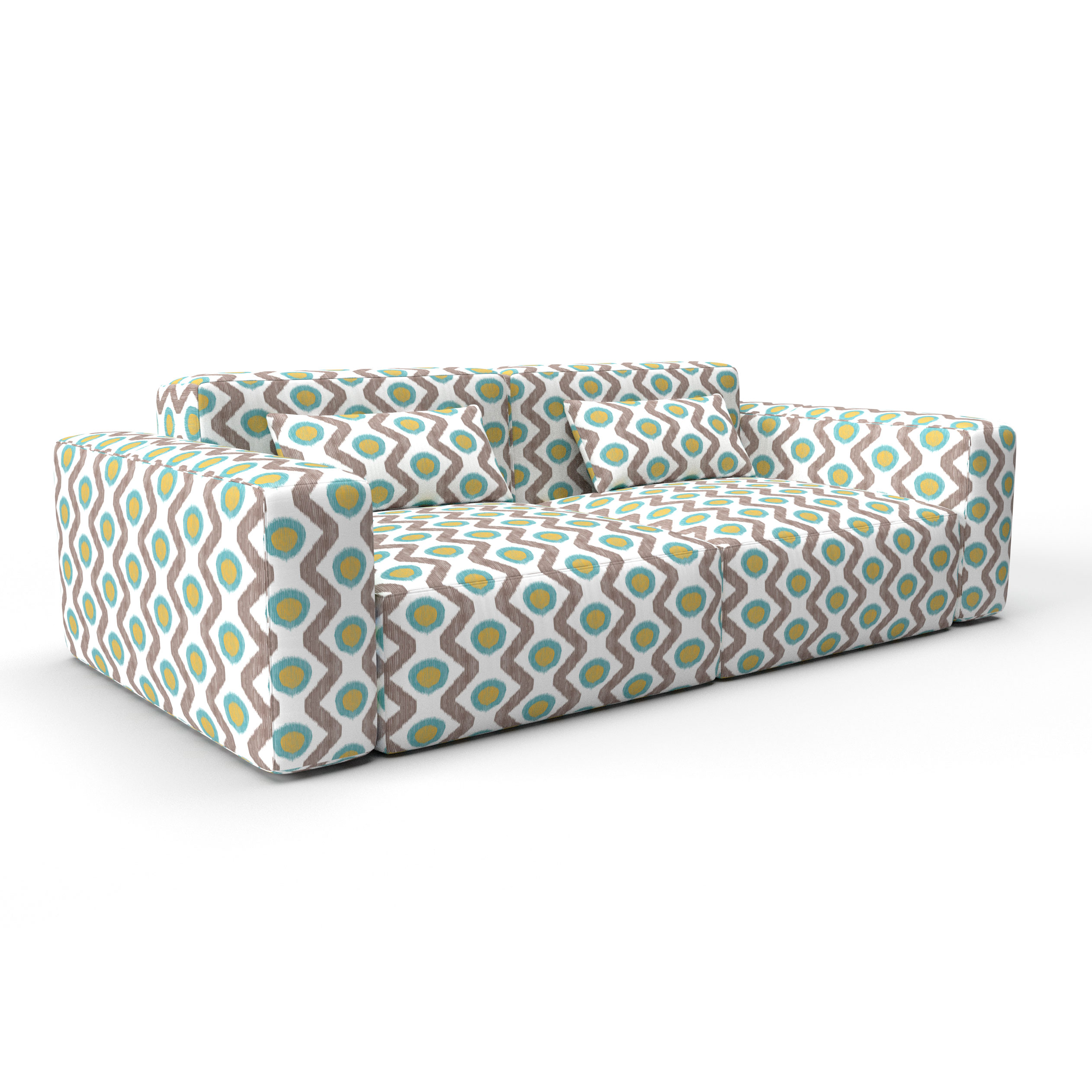 Sofa cala marsal azul marron verde gaston y daniela telas geometrico tapizado decoracion casa