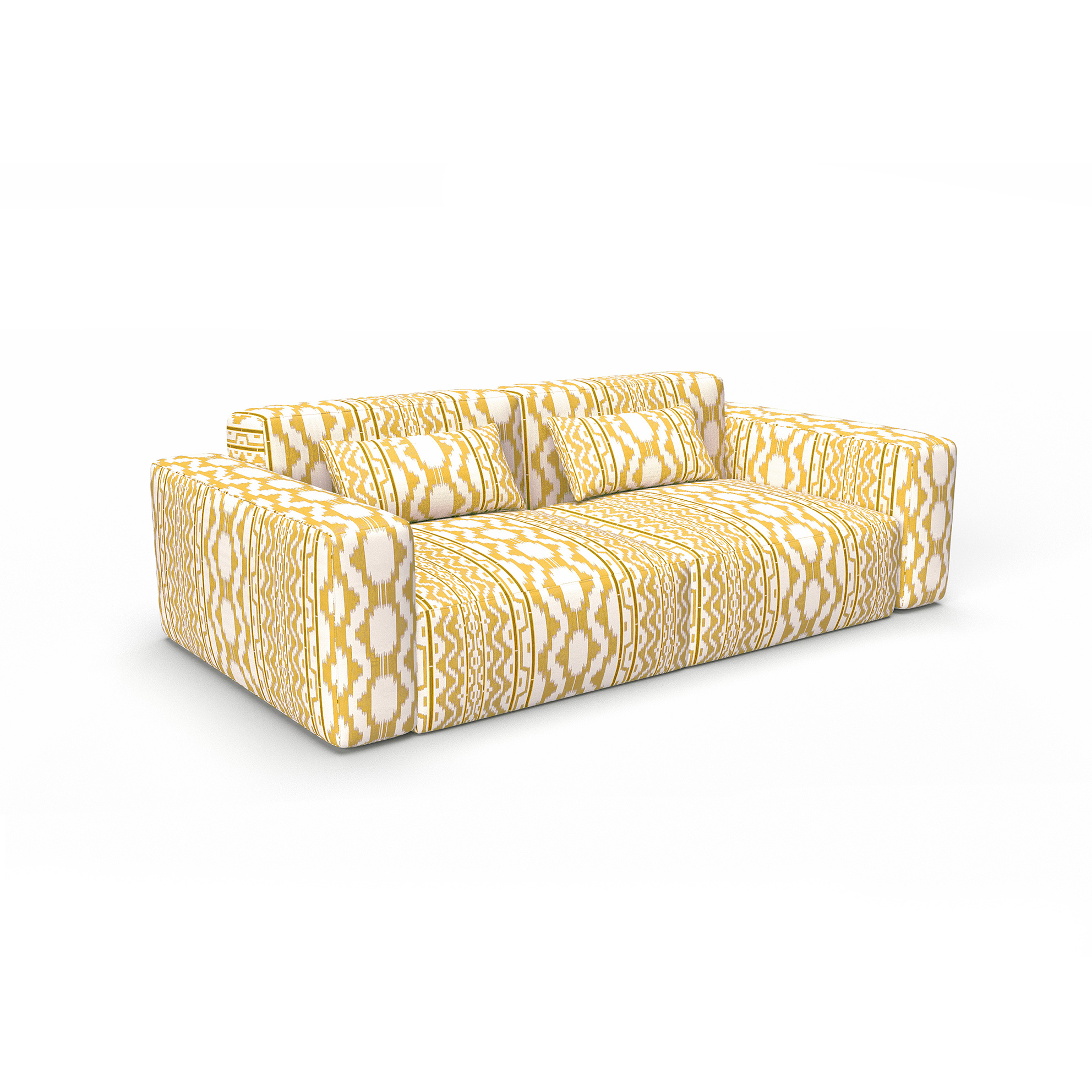 Sofa cala murada amarillo gaston y daniela telas ikat etnico tapizado decoracion casa