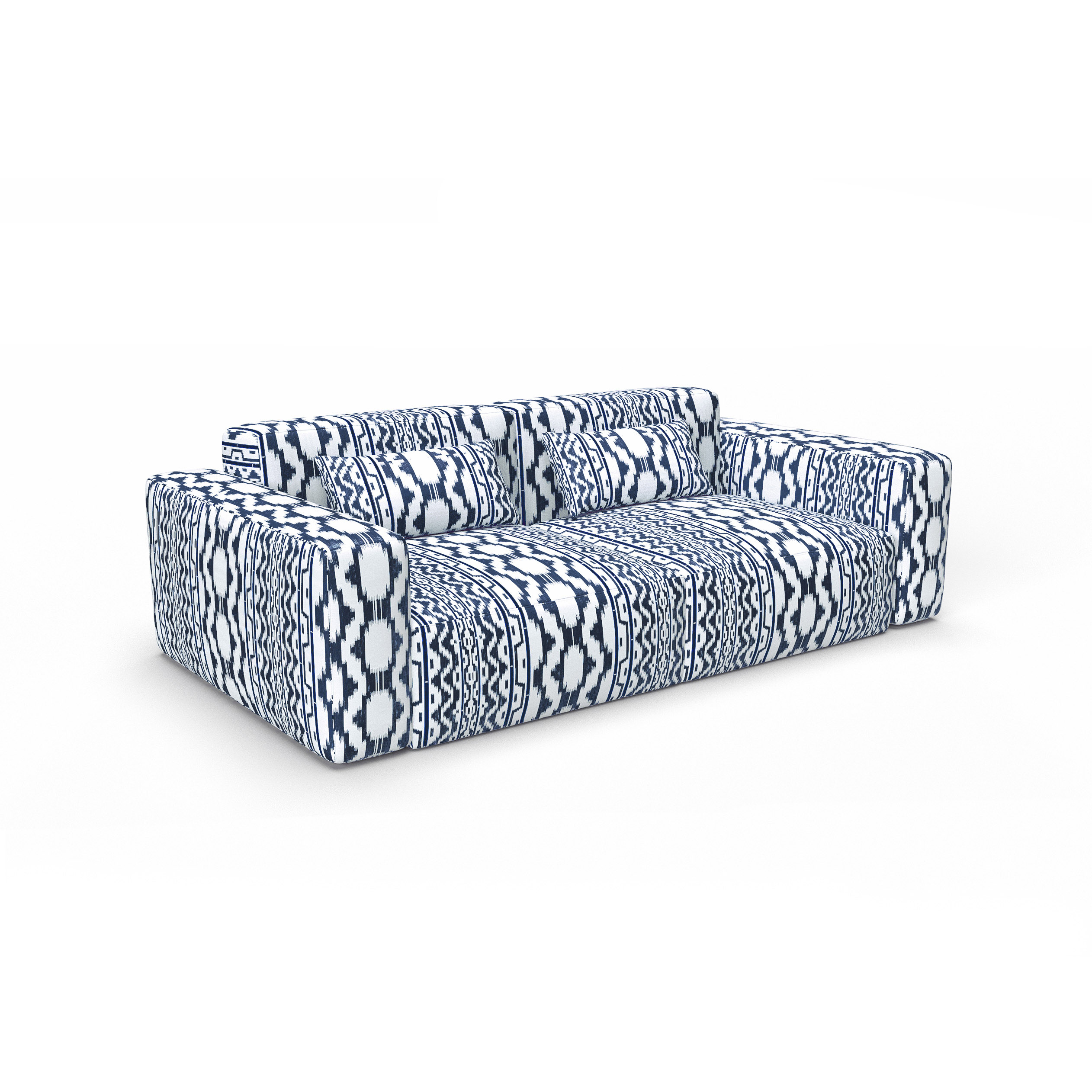 Sofa cala murada azul oscuro gaston y daniela telas ikat etnico tapizado decoracion casa